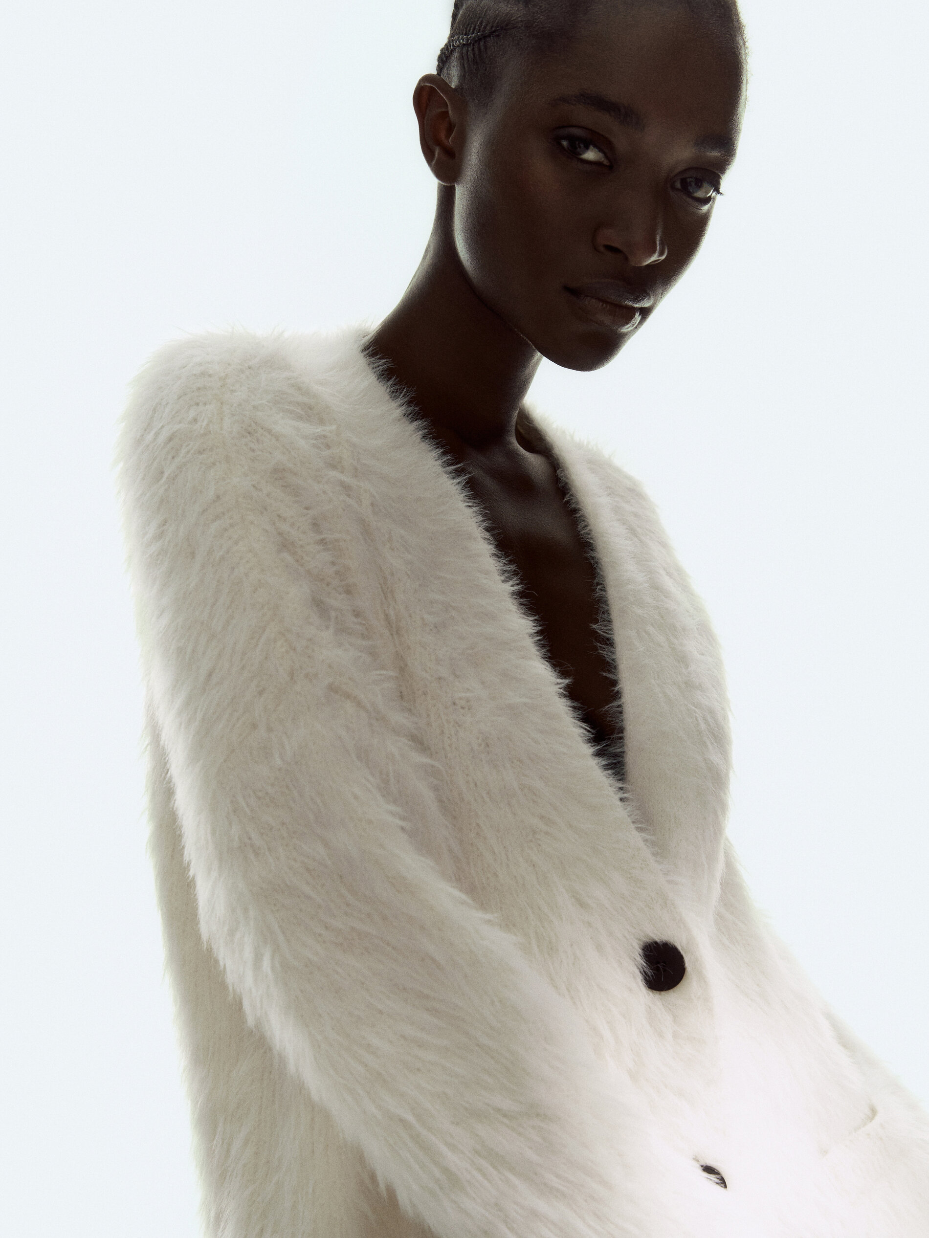 Faux lambskin knit cardigan - Massimo 