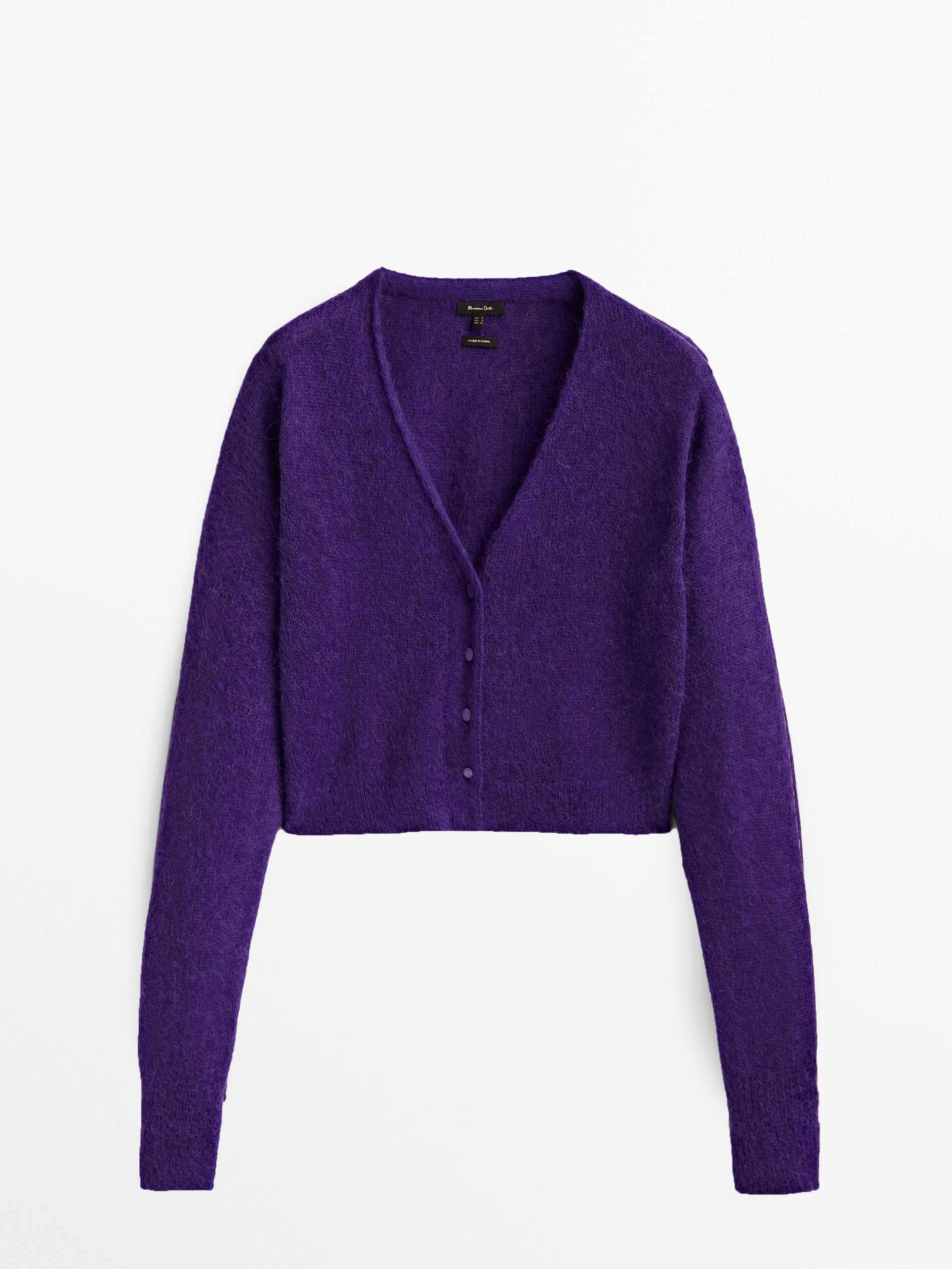 Massimo Dutti - Women - Short Button-Up Cardigan - Mulberry - 14