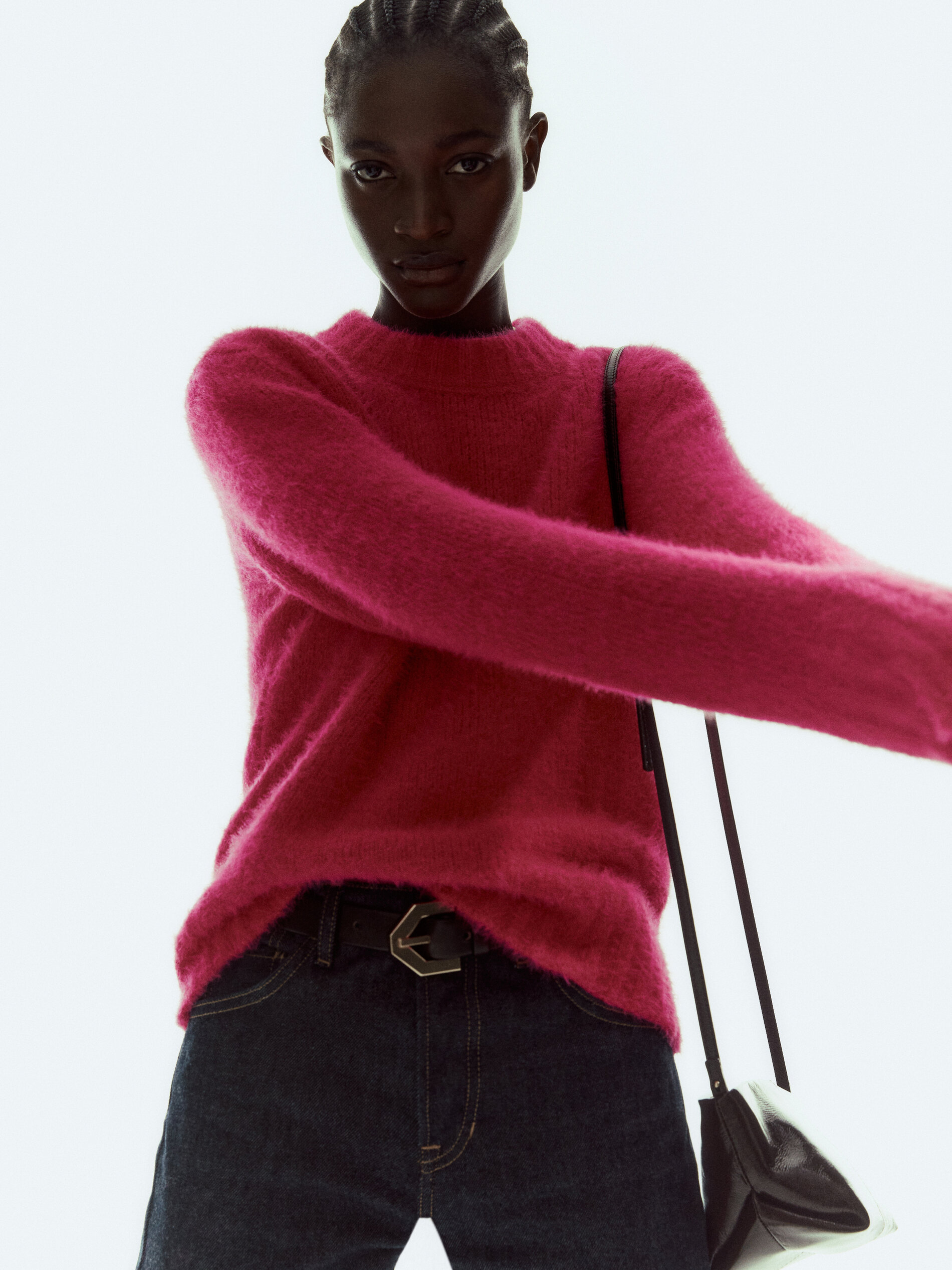 Crew neck knit sweater - Massimo Dutti 
