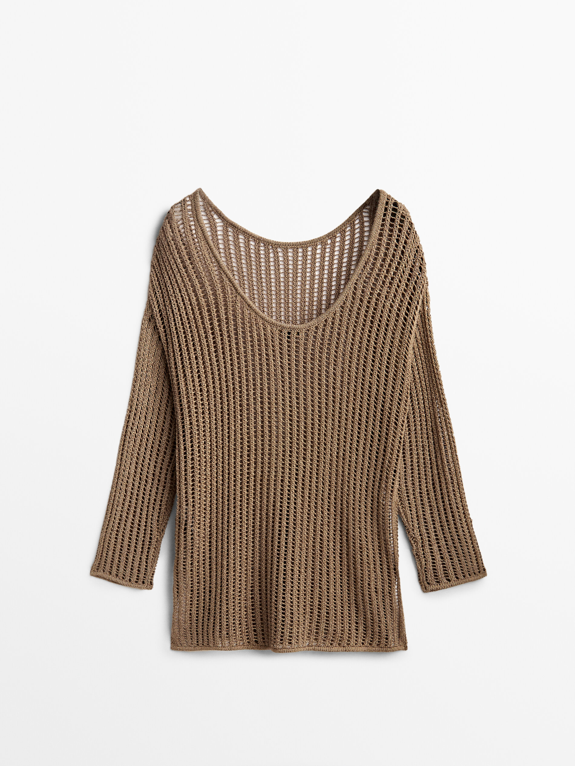 open knit sweater - Massimo Dutti Israel