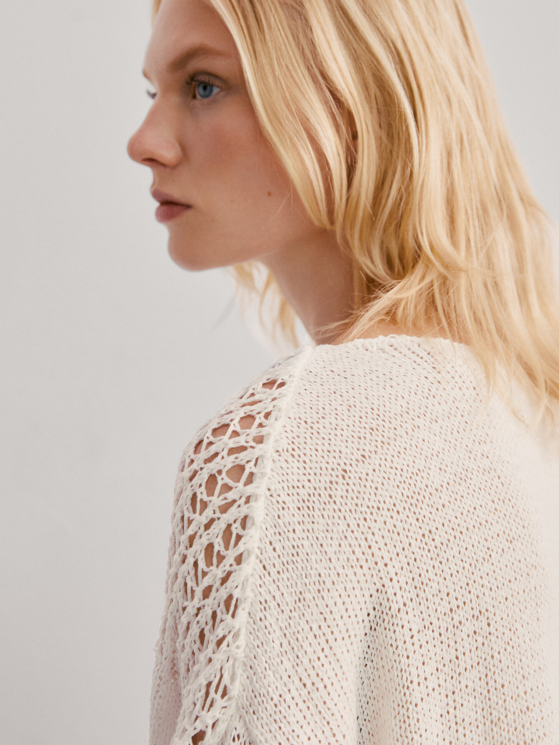 Open knit sweater - Massimo Dutti Israel