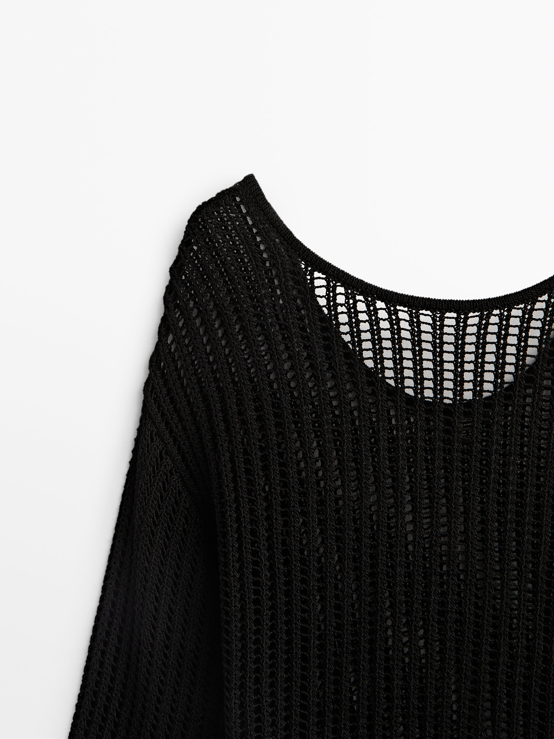 Open knit cape sweater - Massimo Dutti 