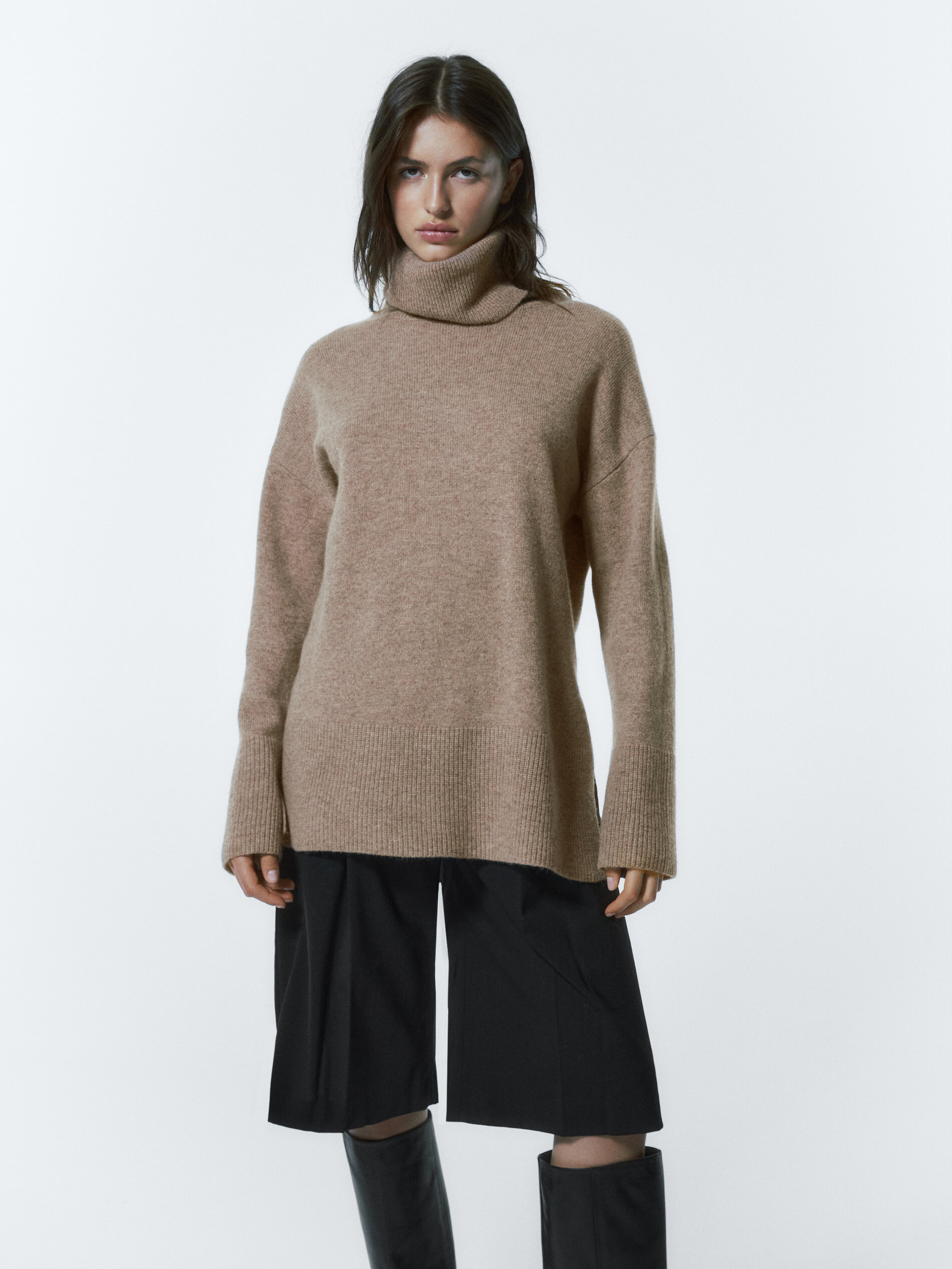 Wool and cashmere blend cape sweater 