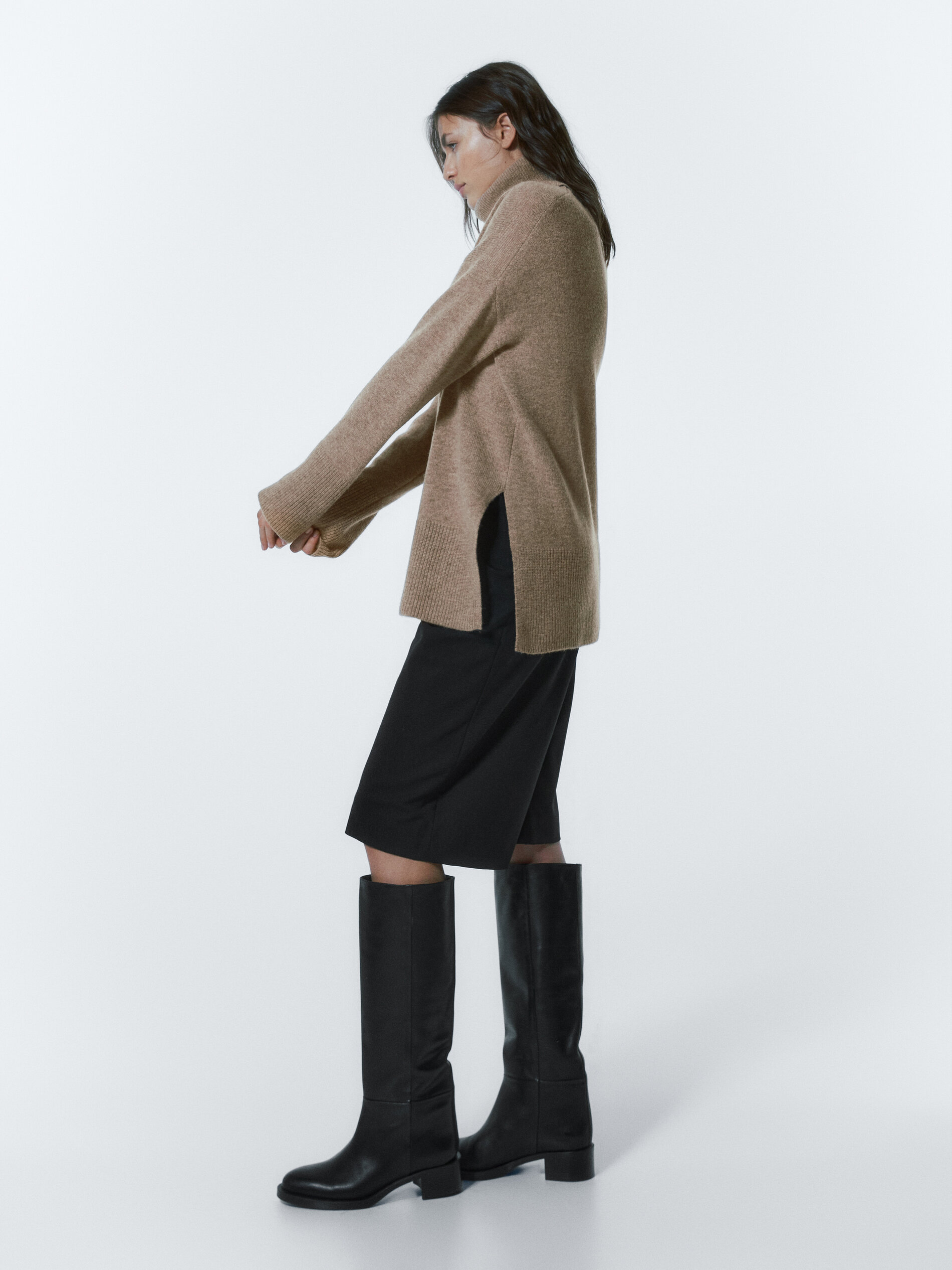Wool and cashmere blend cape sweater 