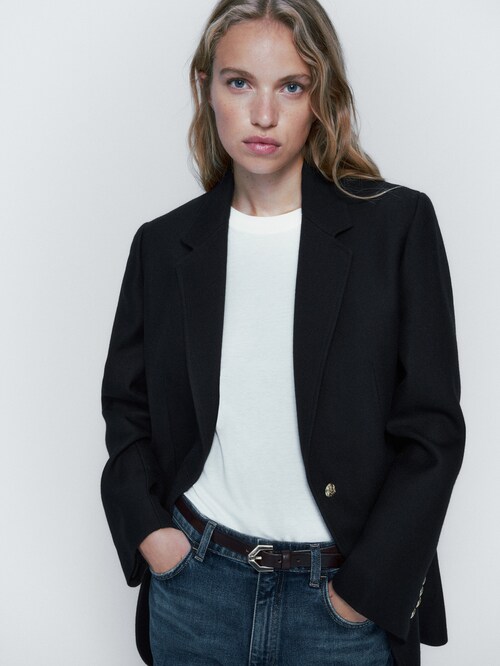 Disgust Colonel Provisional Blazer with golden buttons - Massimo Dutti Lebanon