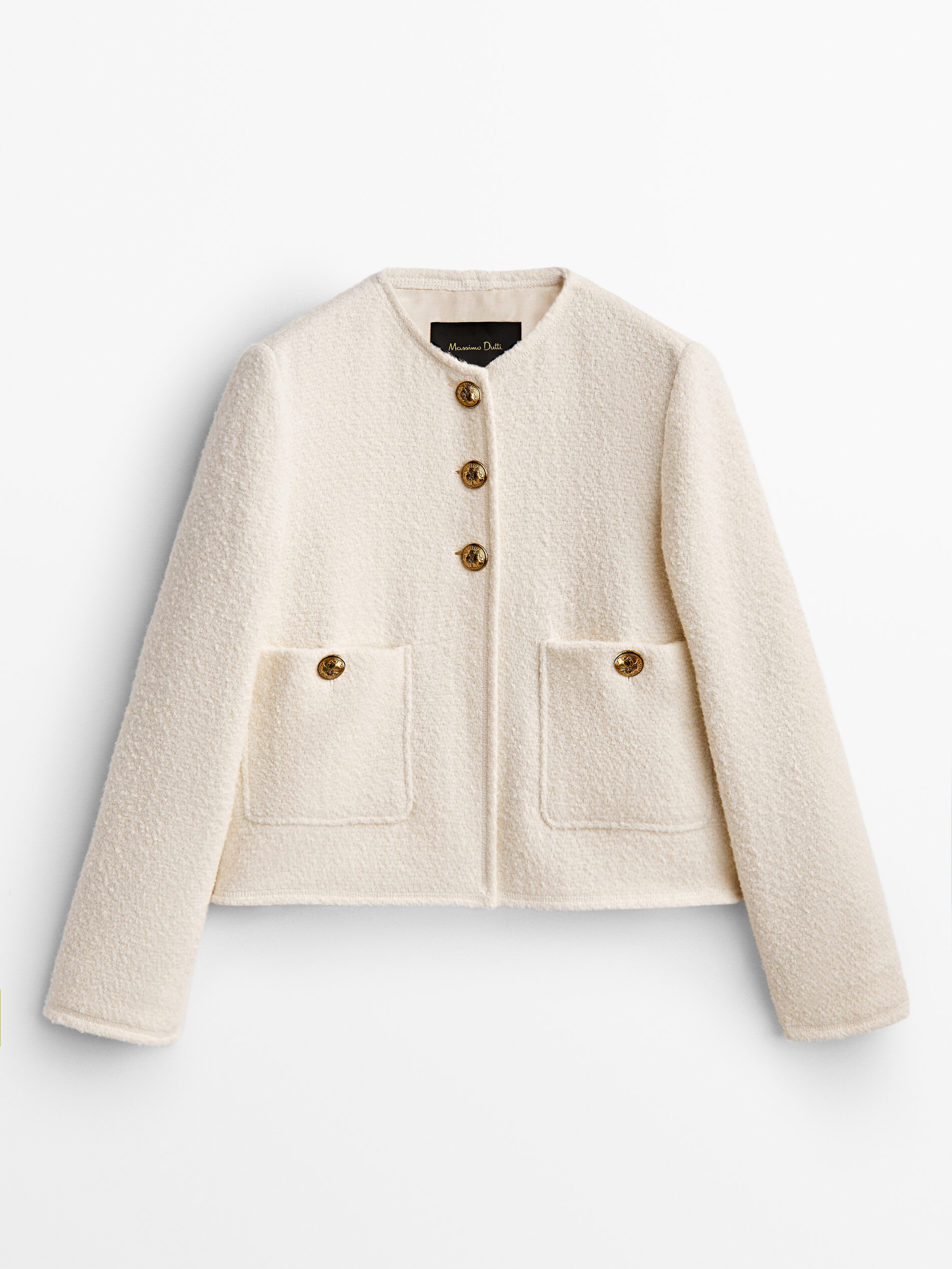 Cropped jacket with golden buttons 