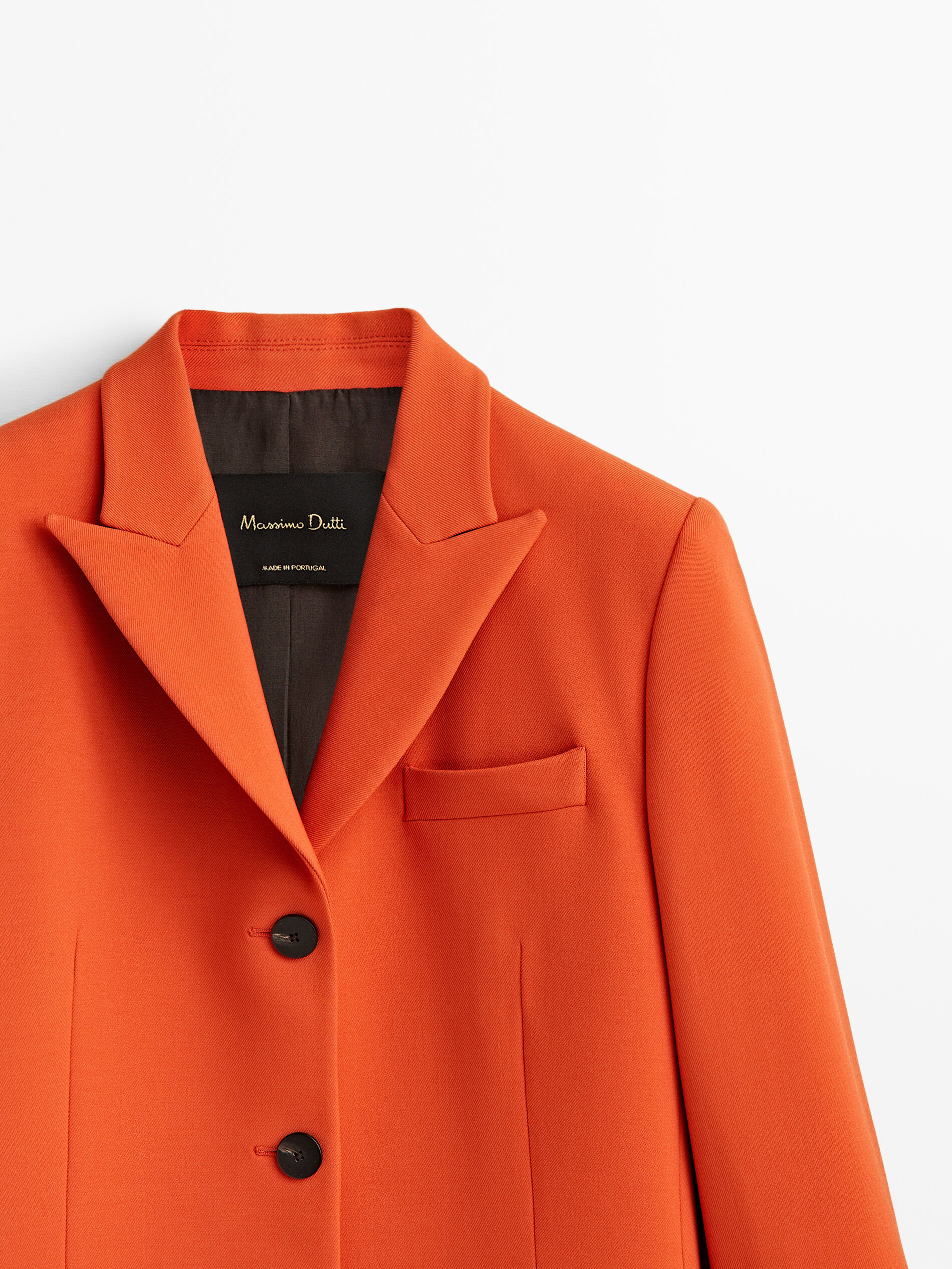 Orange wool blend suit blazer - Massimo 