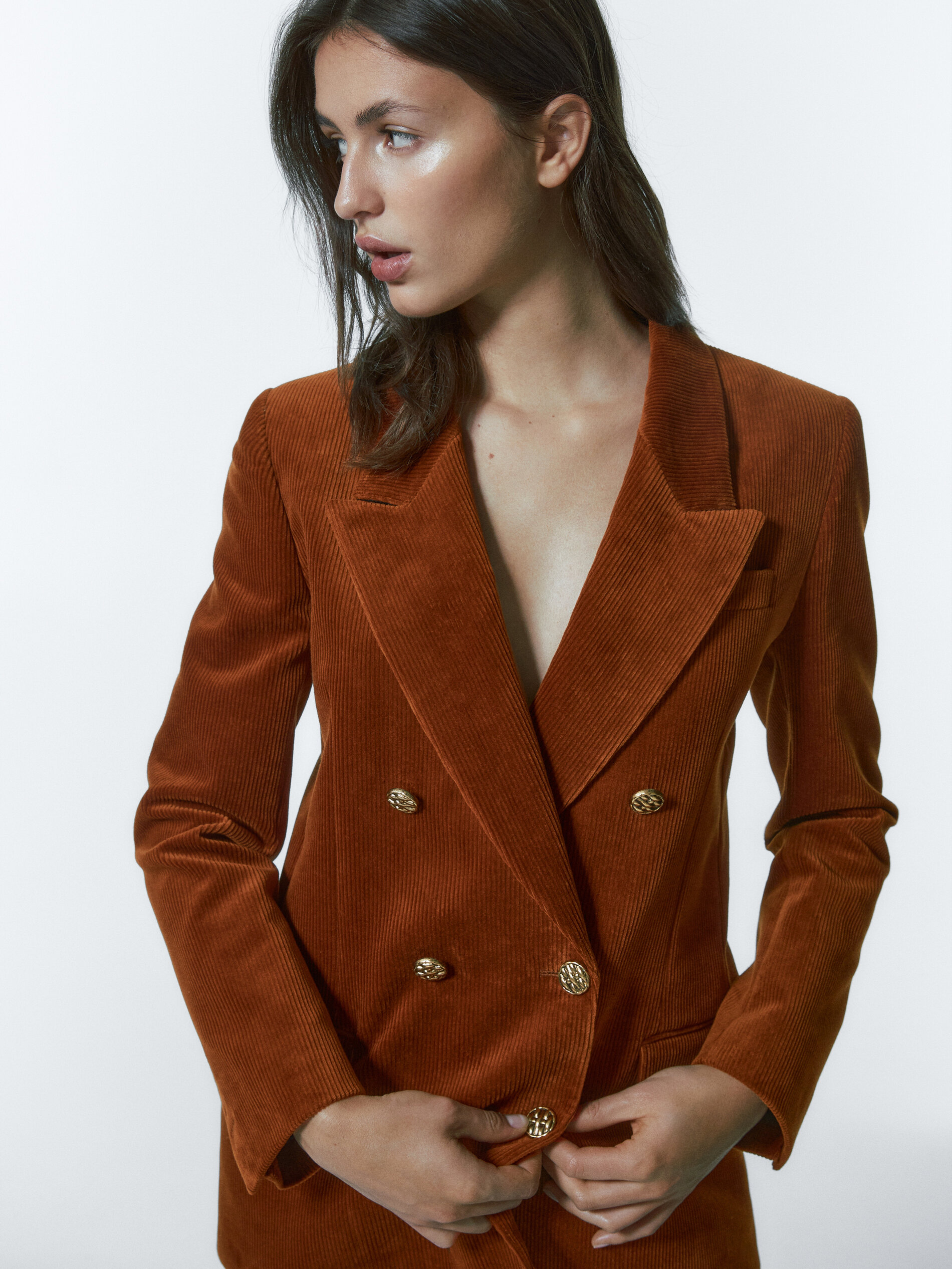 Corduroy suit blazer - Massimo Dutti 