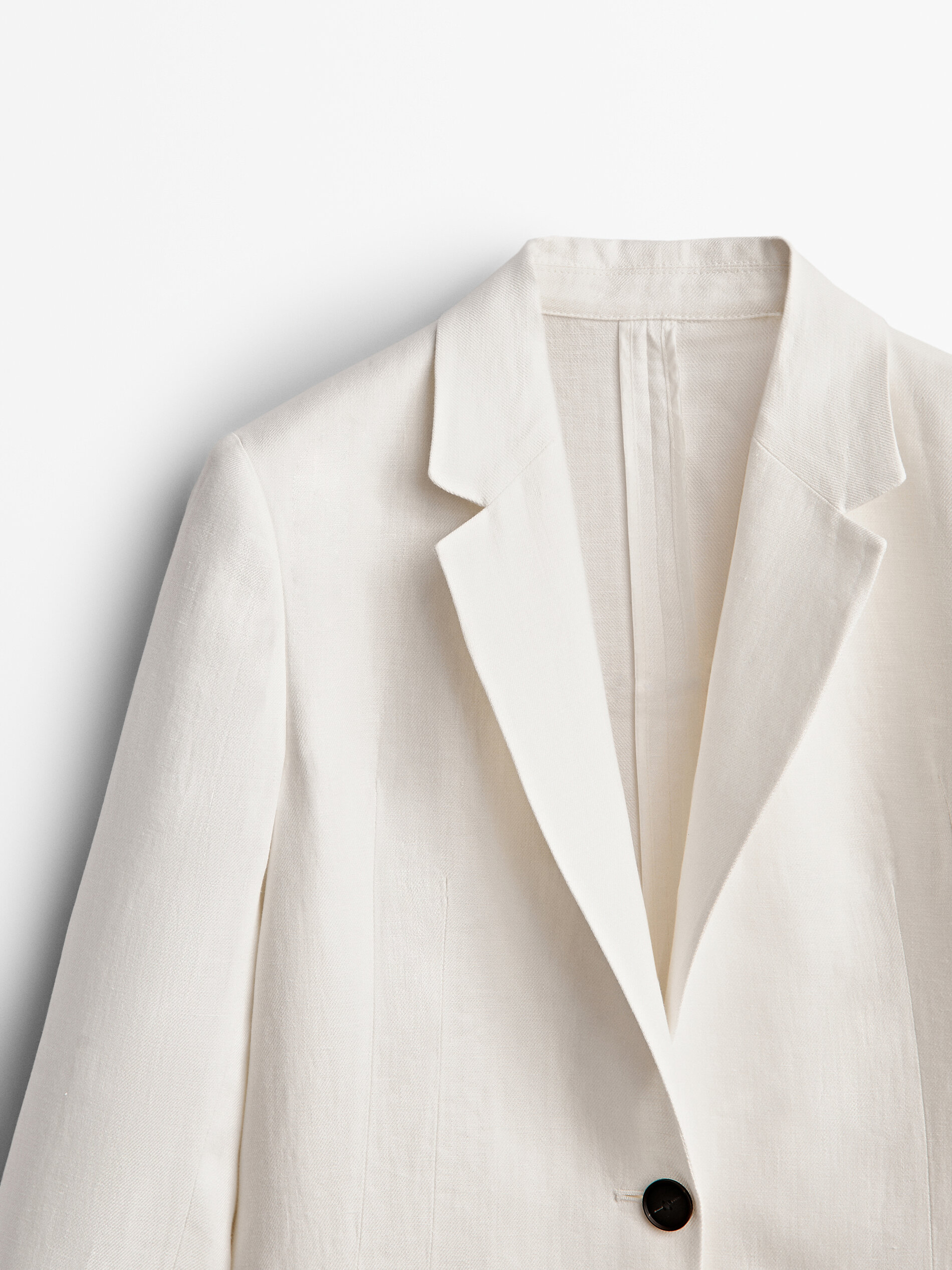 white single button blazer