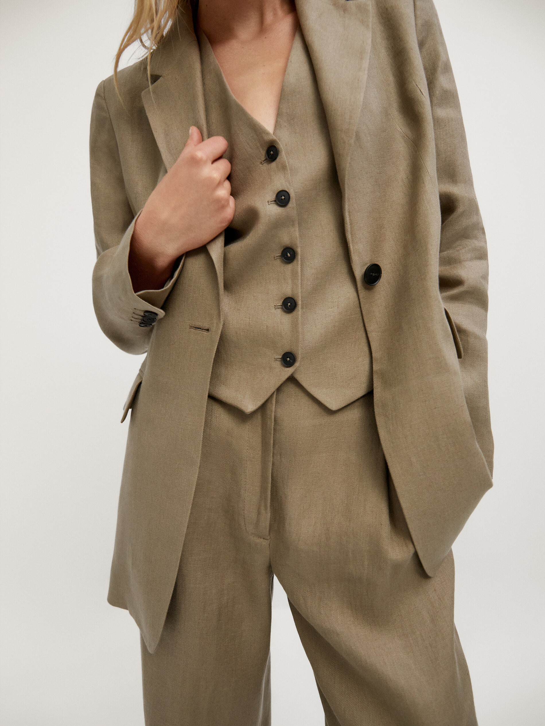 Americana lino un botón - Massimo Dutti España