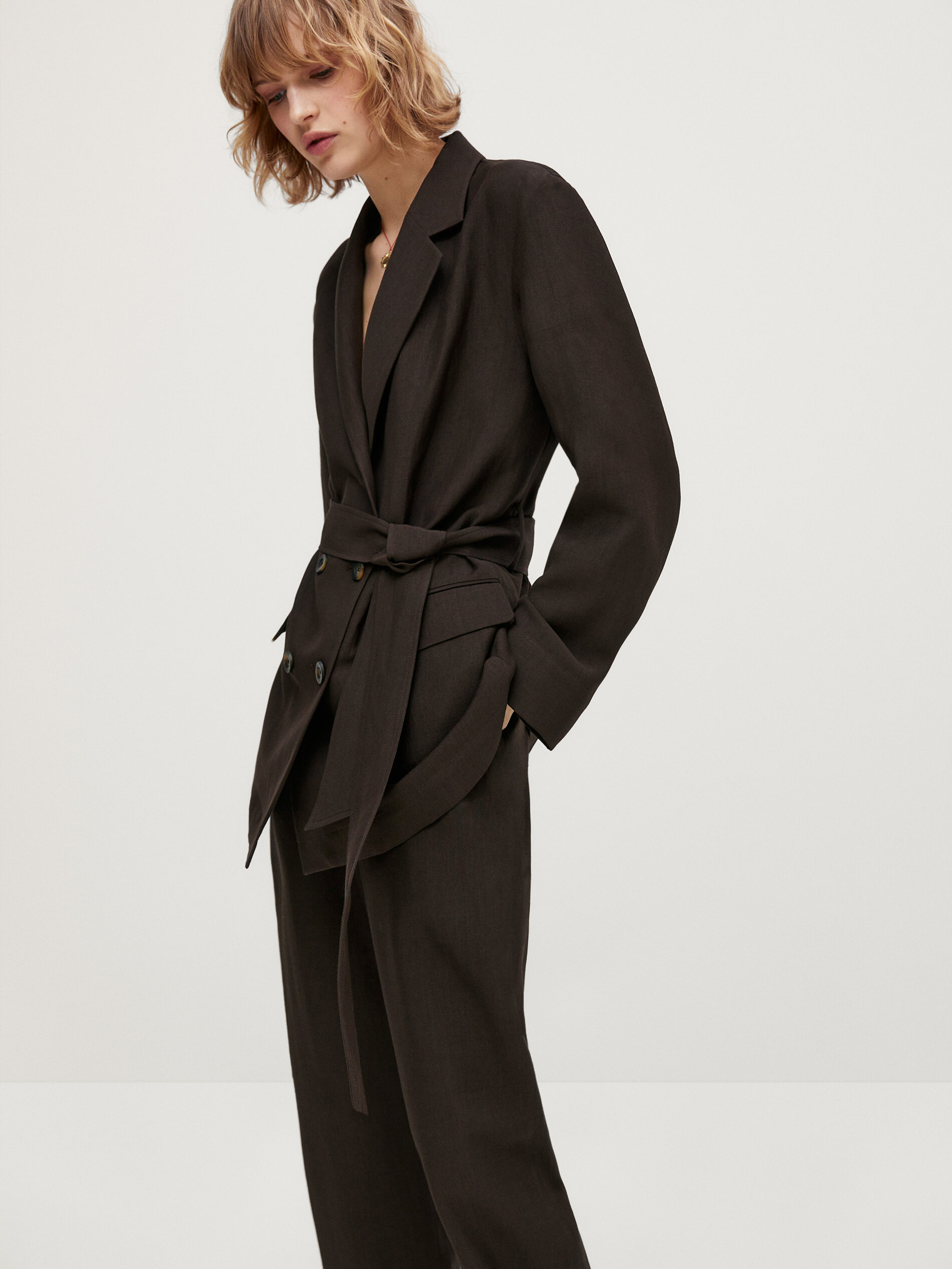 massimo dutti belted coat