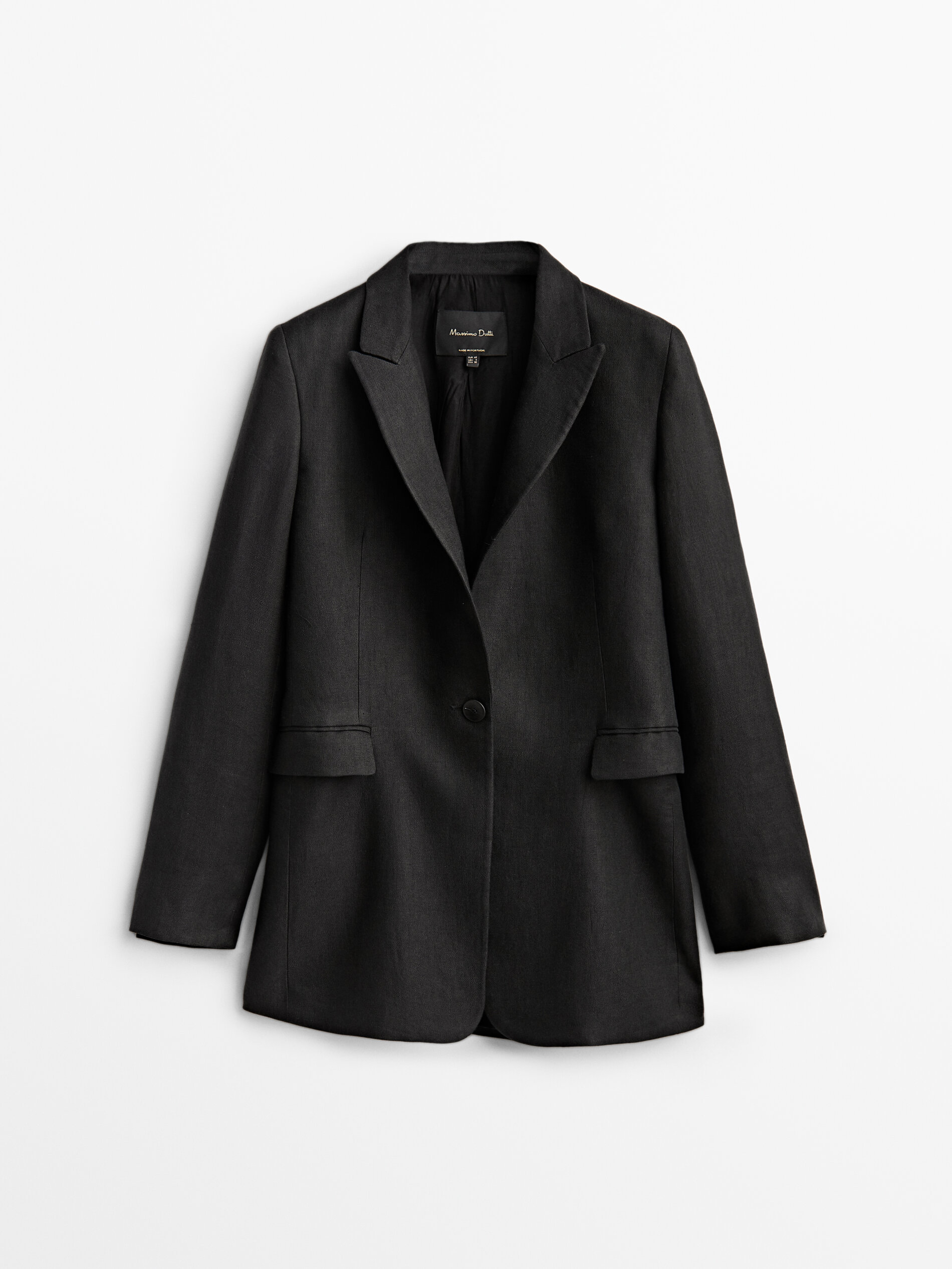 Blazer nero 100% lino - Massimo Dutti Italia