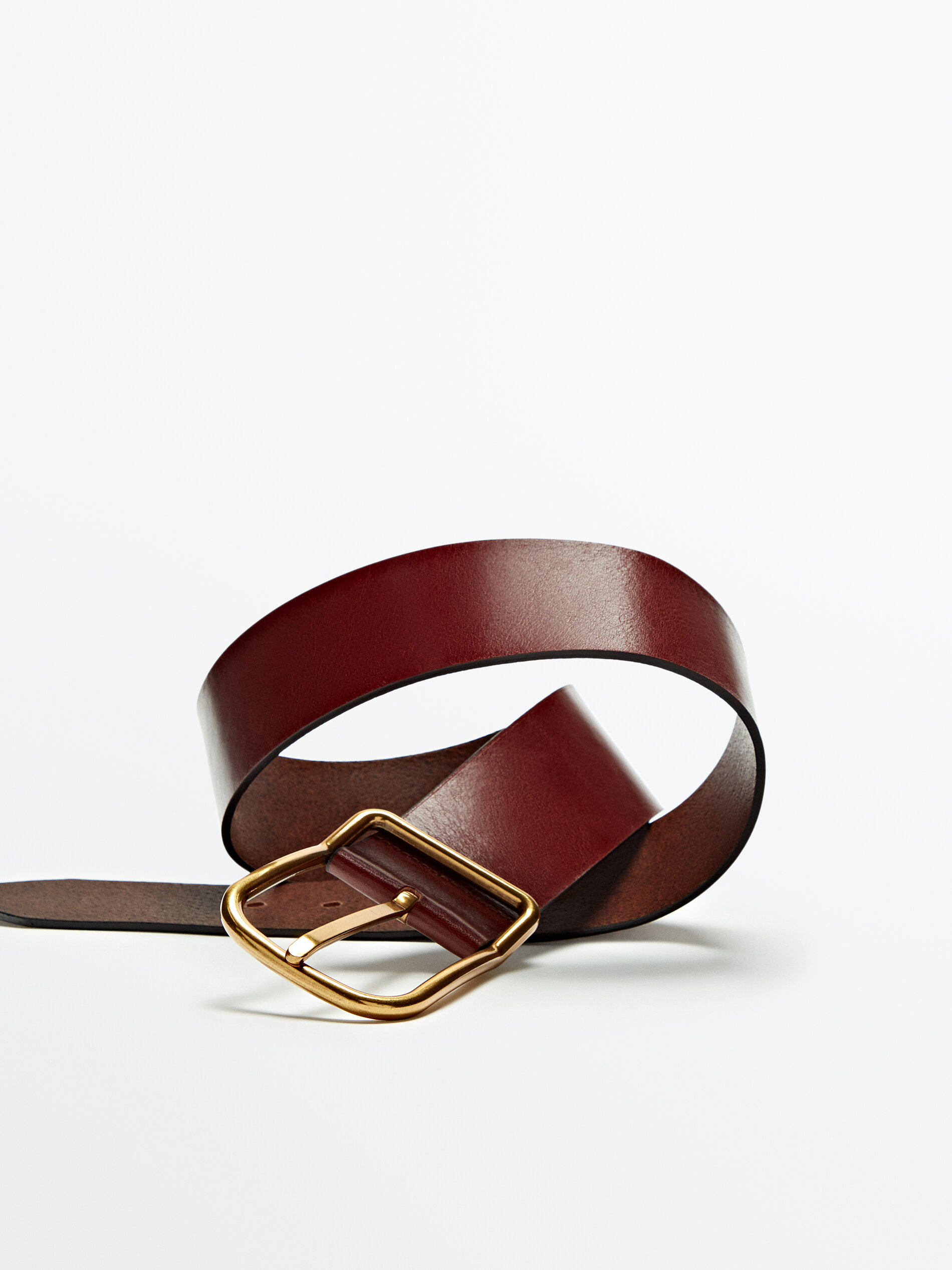Wide leather belt - Massimo Dutti Finland