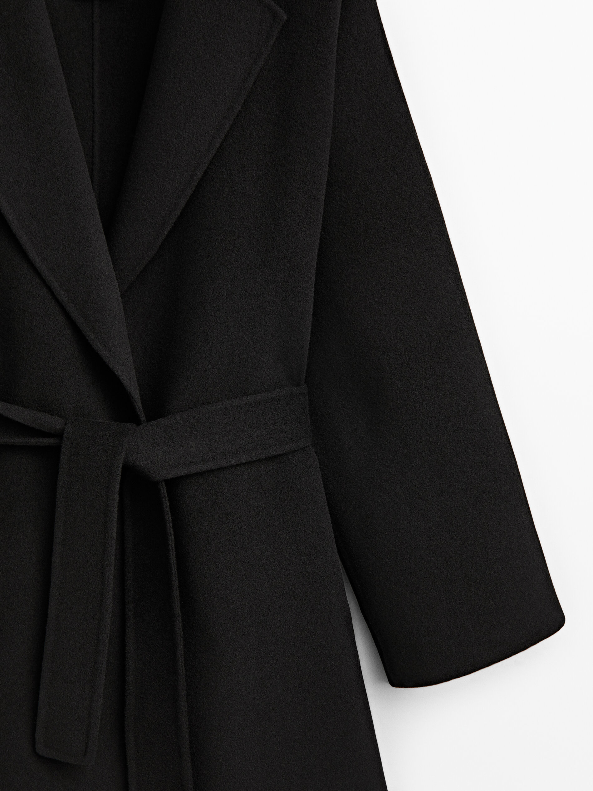 Short black wool blend coat - Massimo 