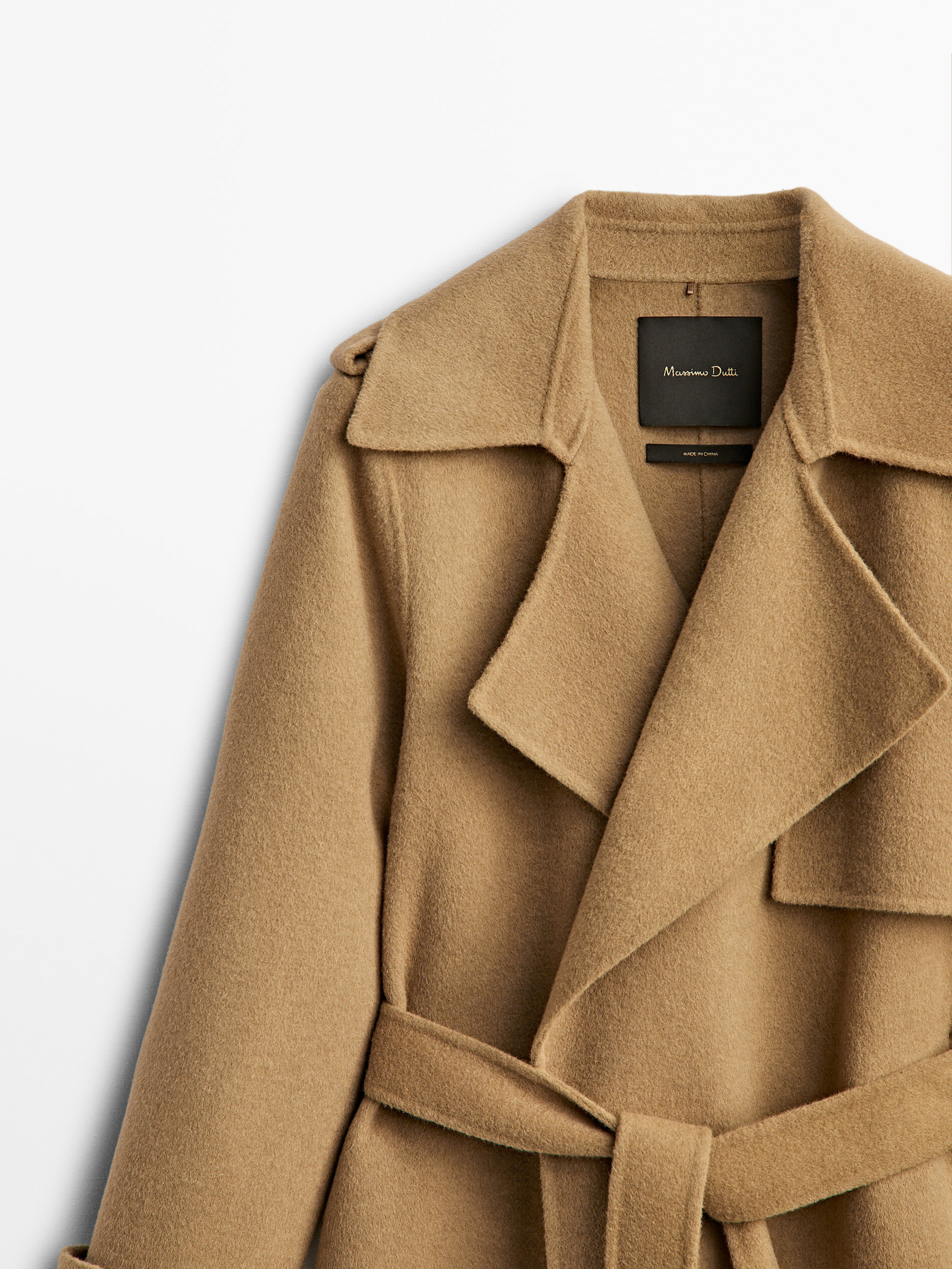 Wool trench coat with belt - Massimo 