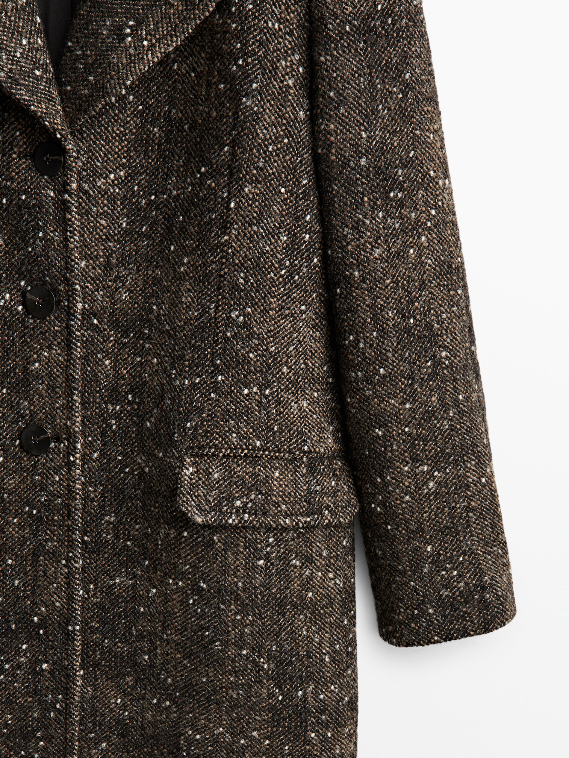 Long wool blend coat - Massimo Dutti 