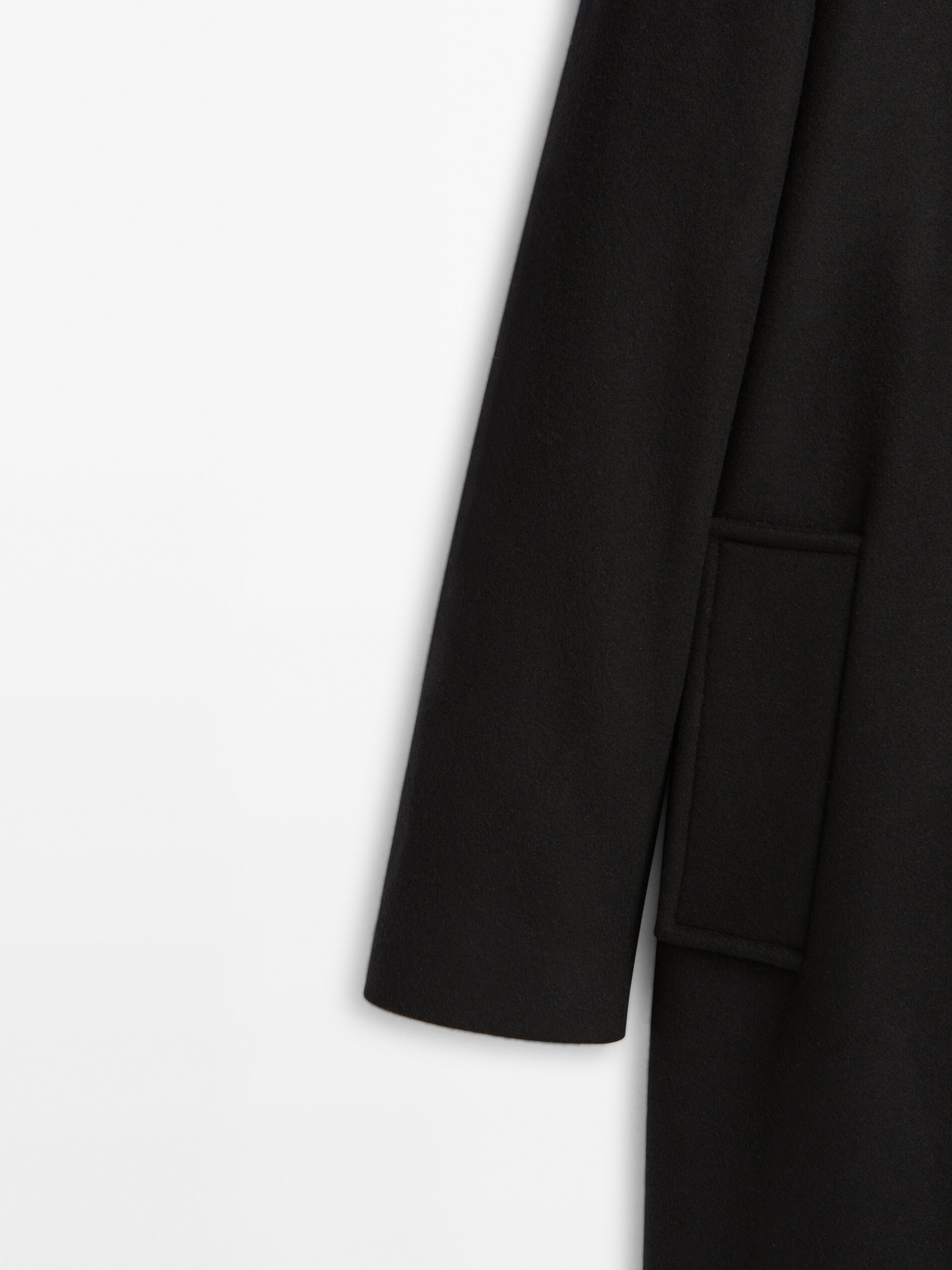 black wool blend coat - Massimo Dutti 