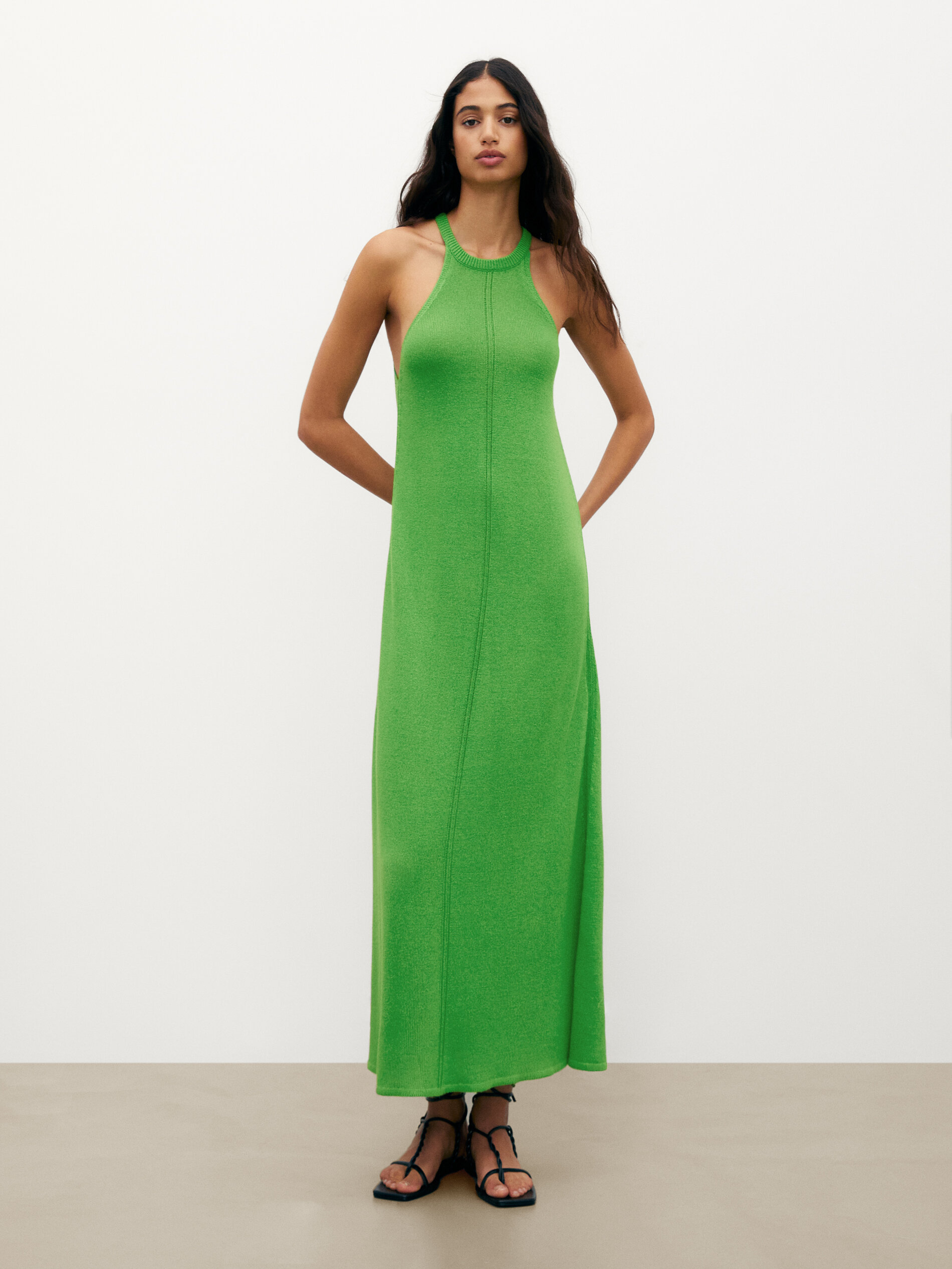 Knit dress with straps - Massimo Dutti 