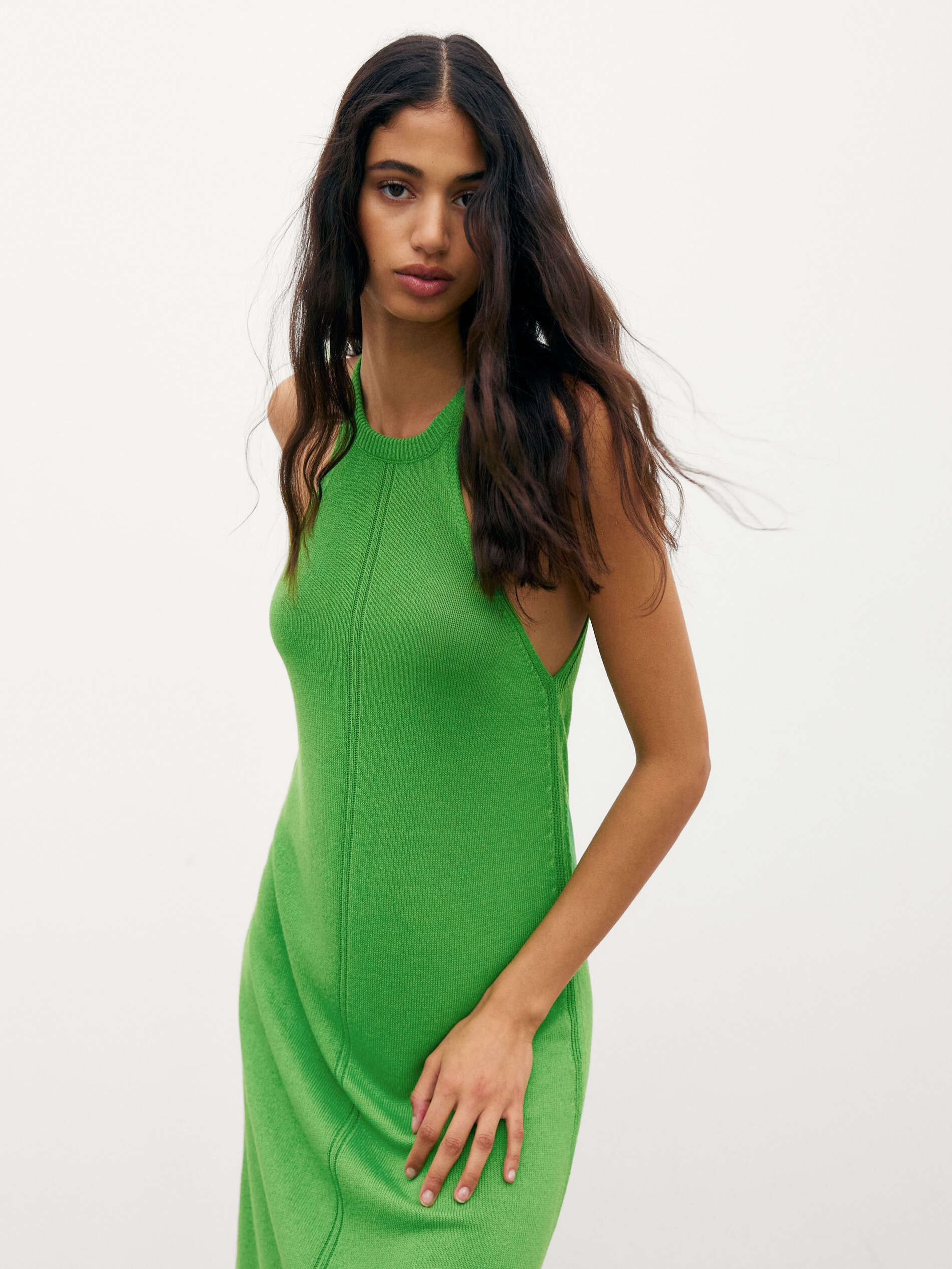 Knit dress with straps - Massimo Dutti 