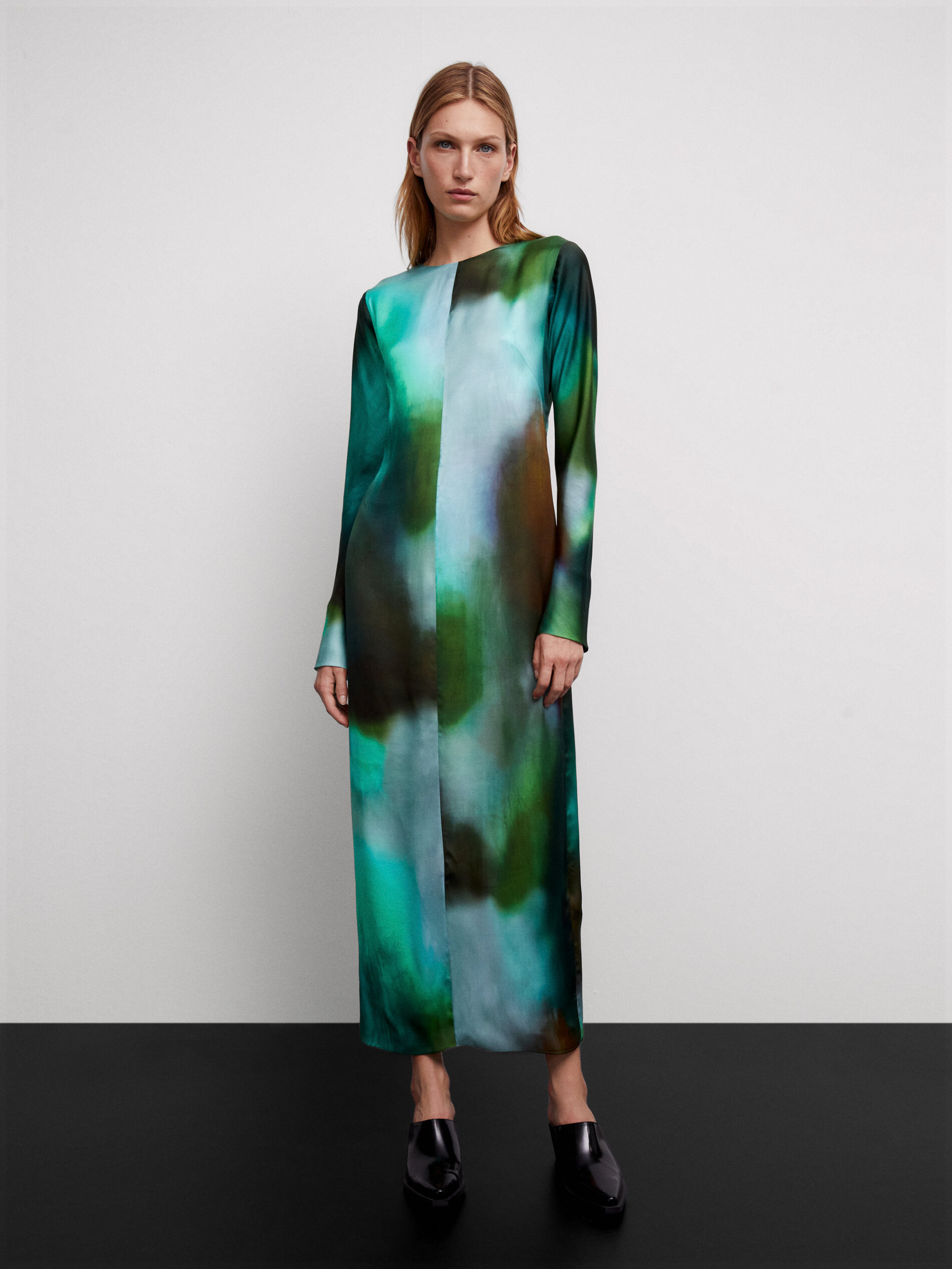 Long printed dress - Massimo Dutti Vietnam
