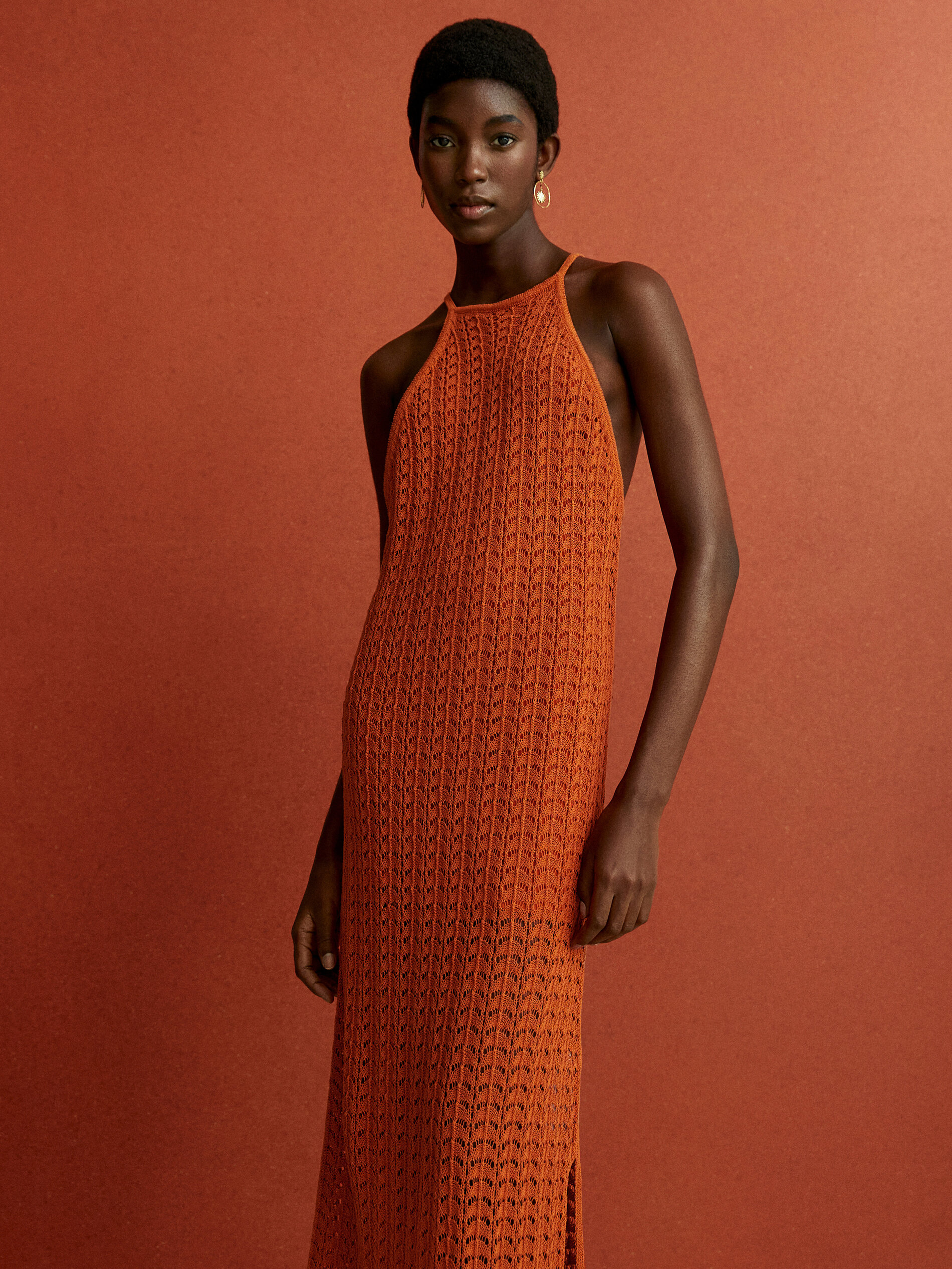 Vestito lungo in maglia crochet - Massimo Dutti Italia