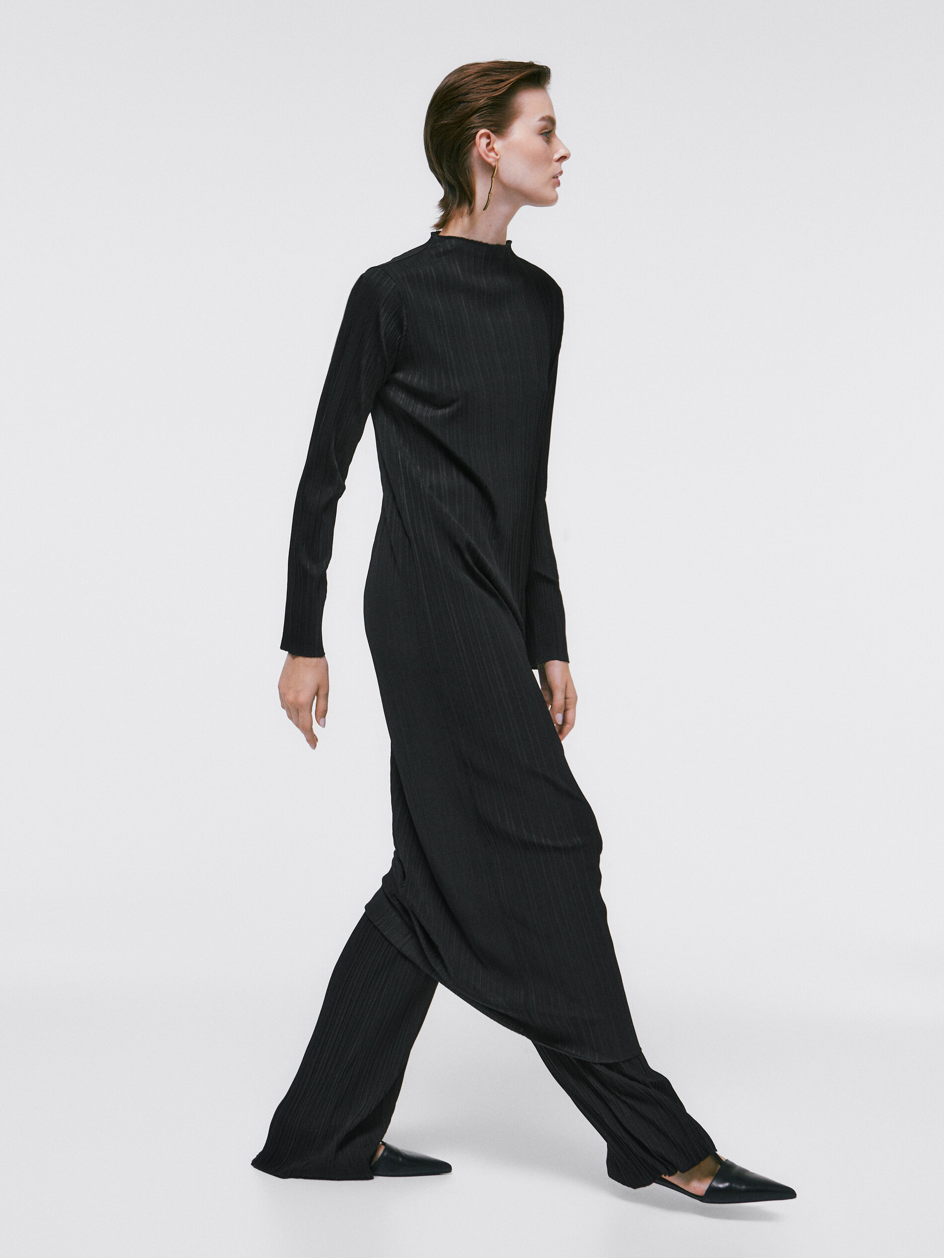 Long pleated dress - Massimo Dutti Israel