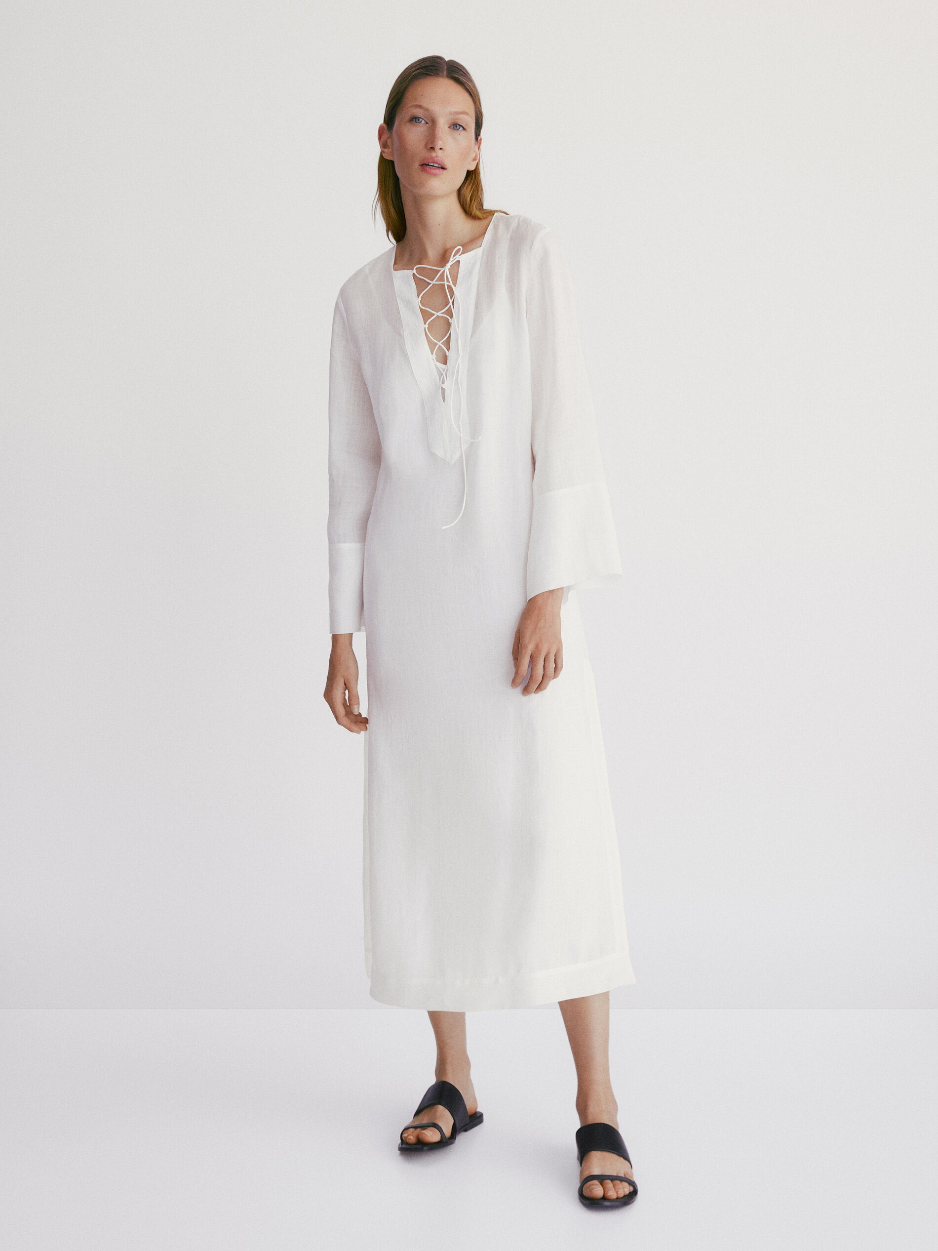 100% ramie tunic dress - Massimo Dutti 