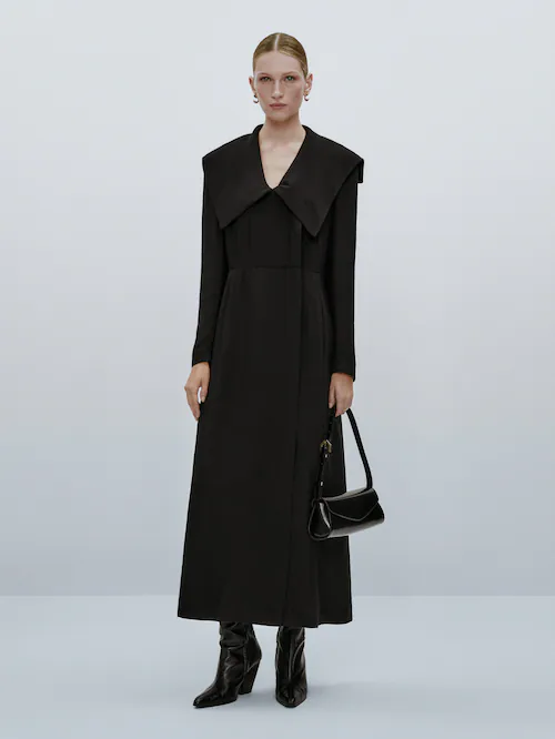 Vestido negro detalle cuello Edition - Massimo Dutti España