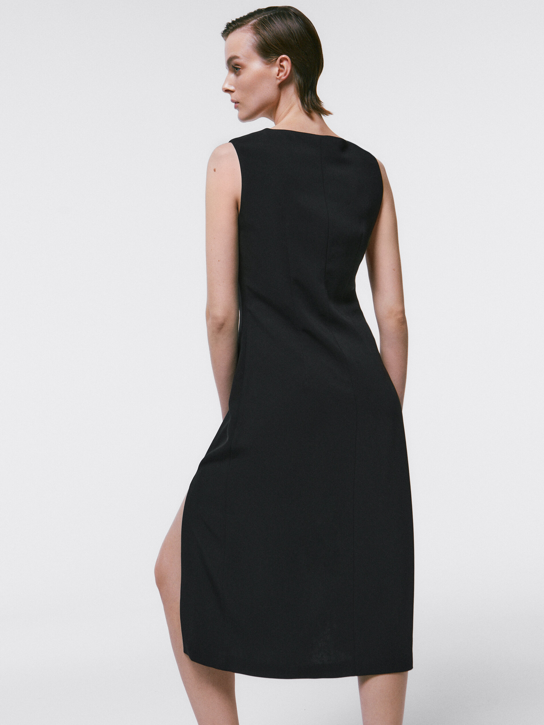 midi cocktail dress black