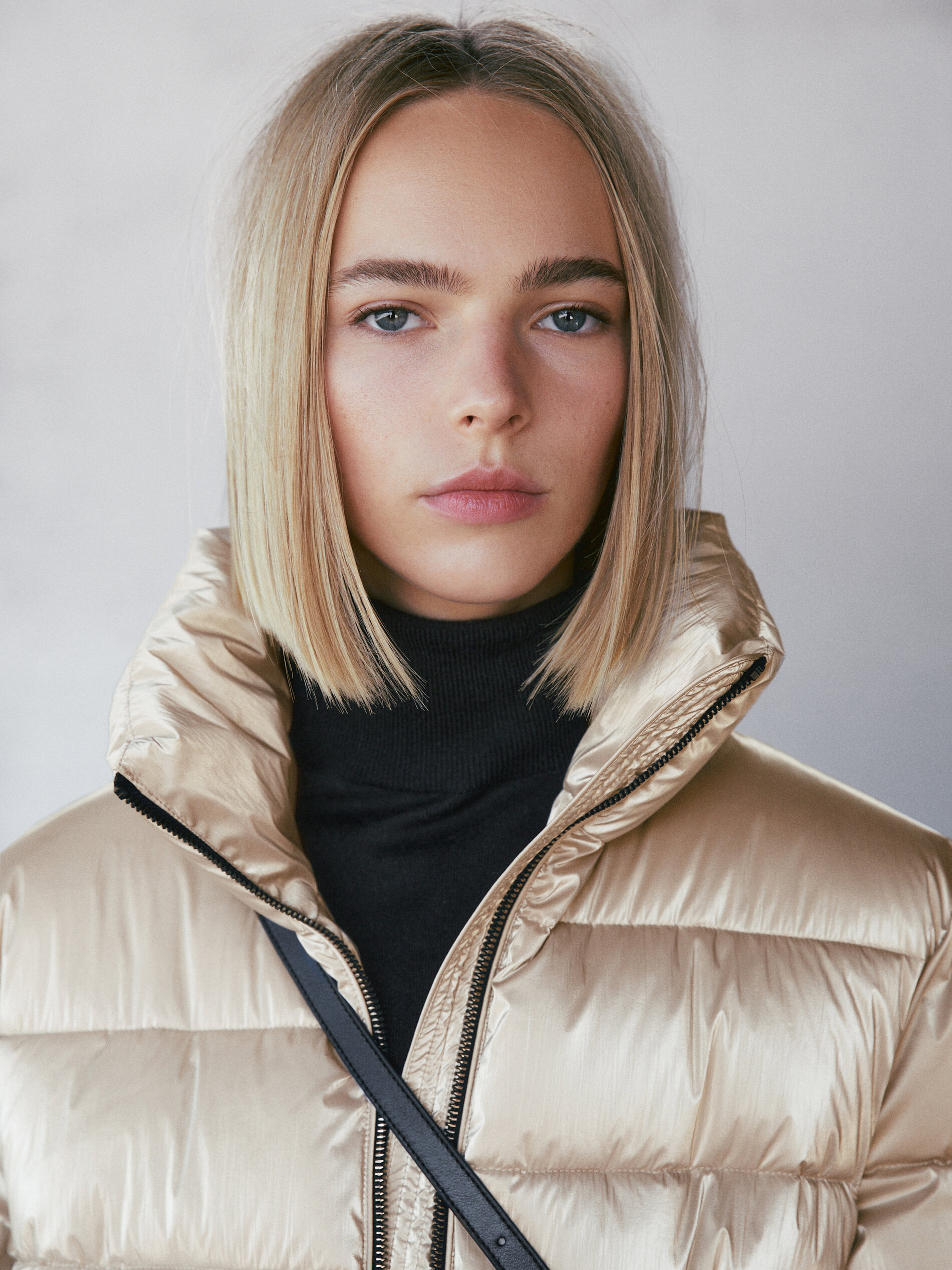 metallic down puffer jacket