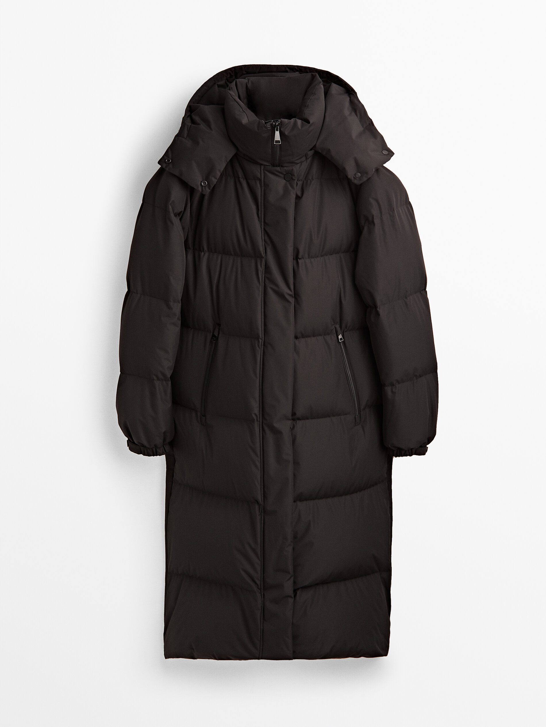Hooded down and feather puffer jacket 
