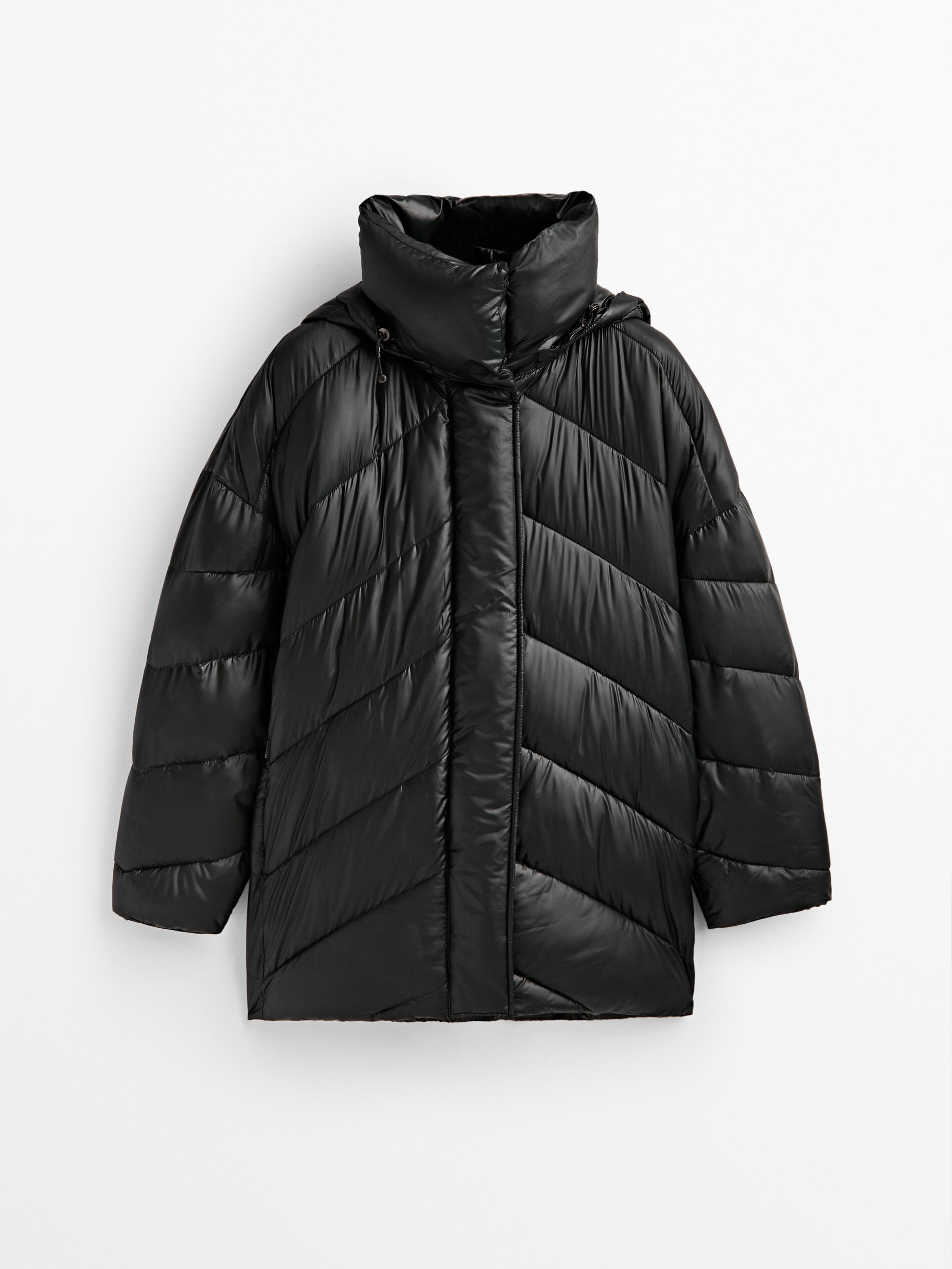 Puffer jacket with topstitching 