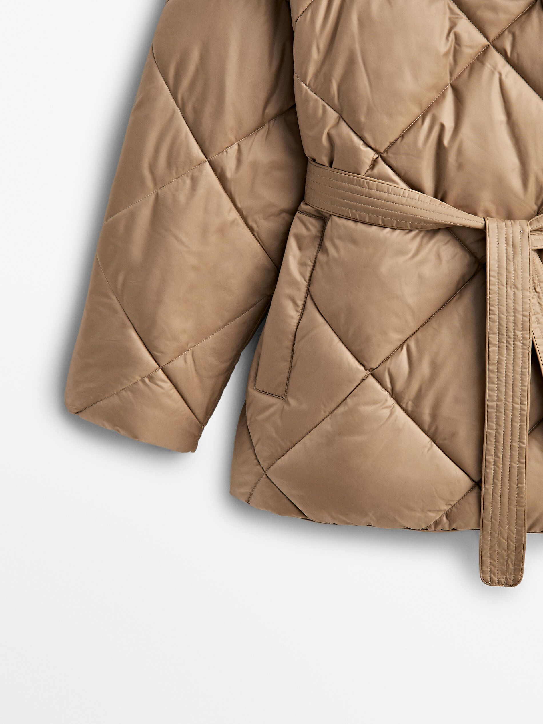 Massimo Dutti - Women - Double-Breasted Puffer Jacket - Camel - S