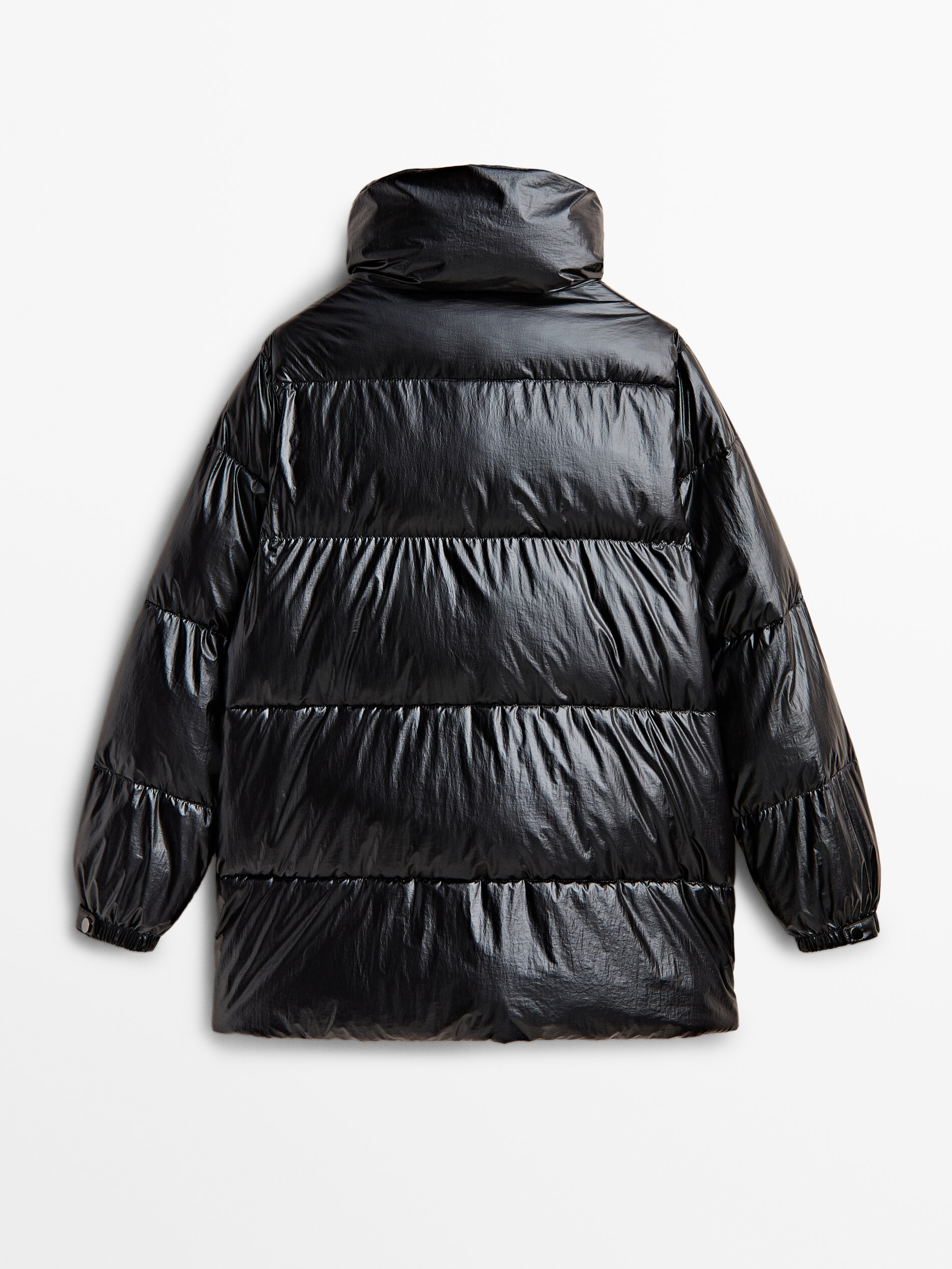 Metallic puffer jacket - Massimo Dutti 