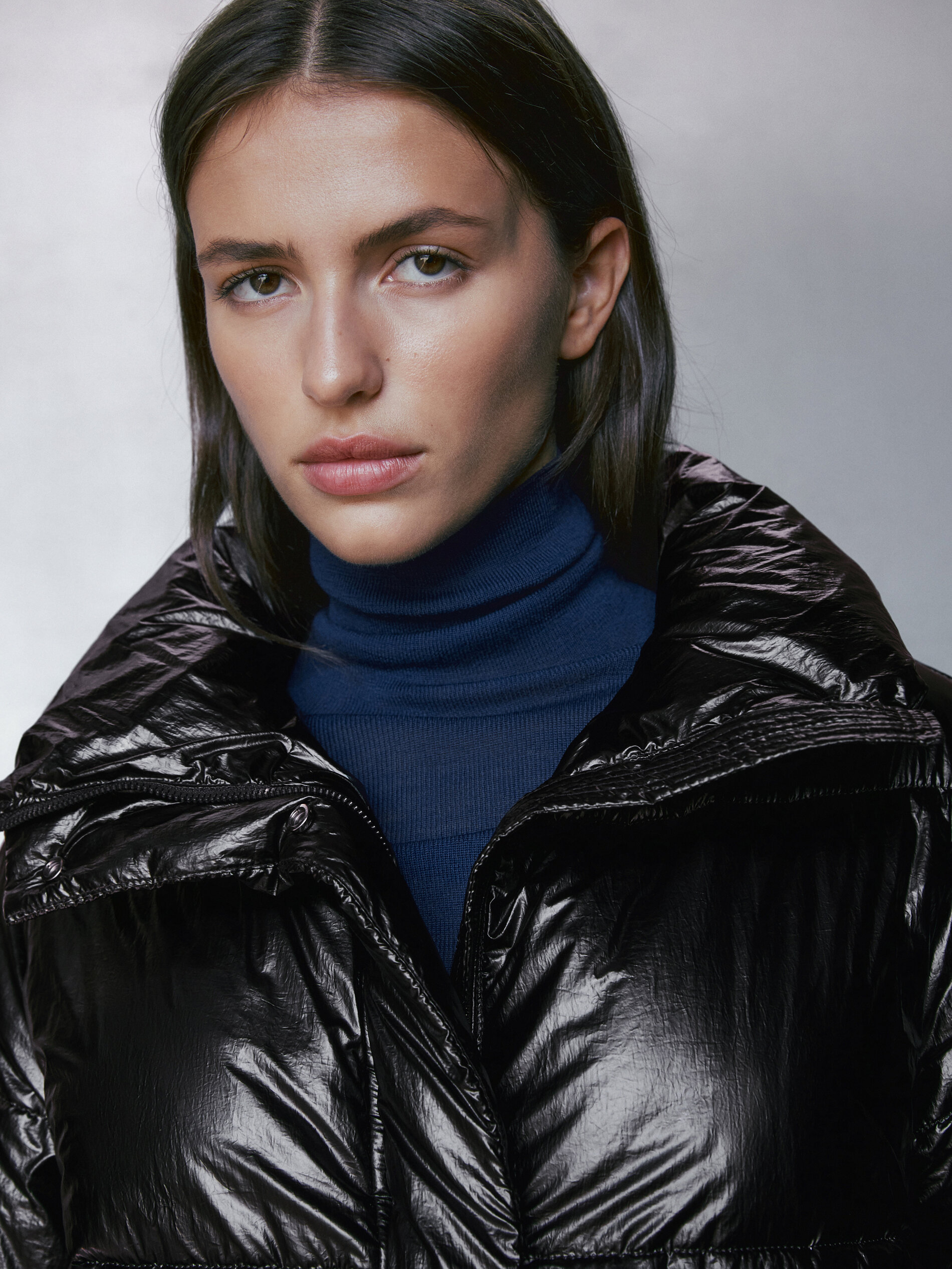 Massimo Dutti - Women - Metallic Puffer Jacket - Blue - S