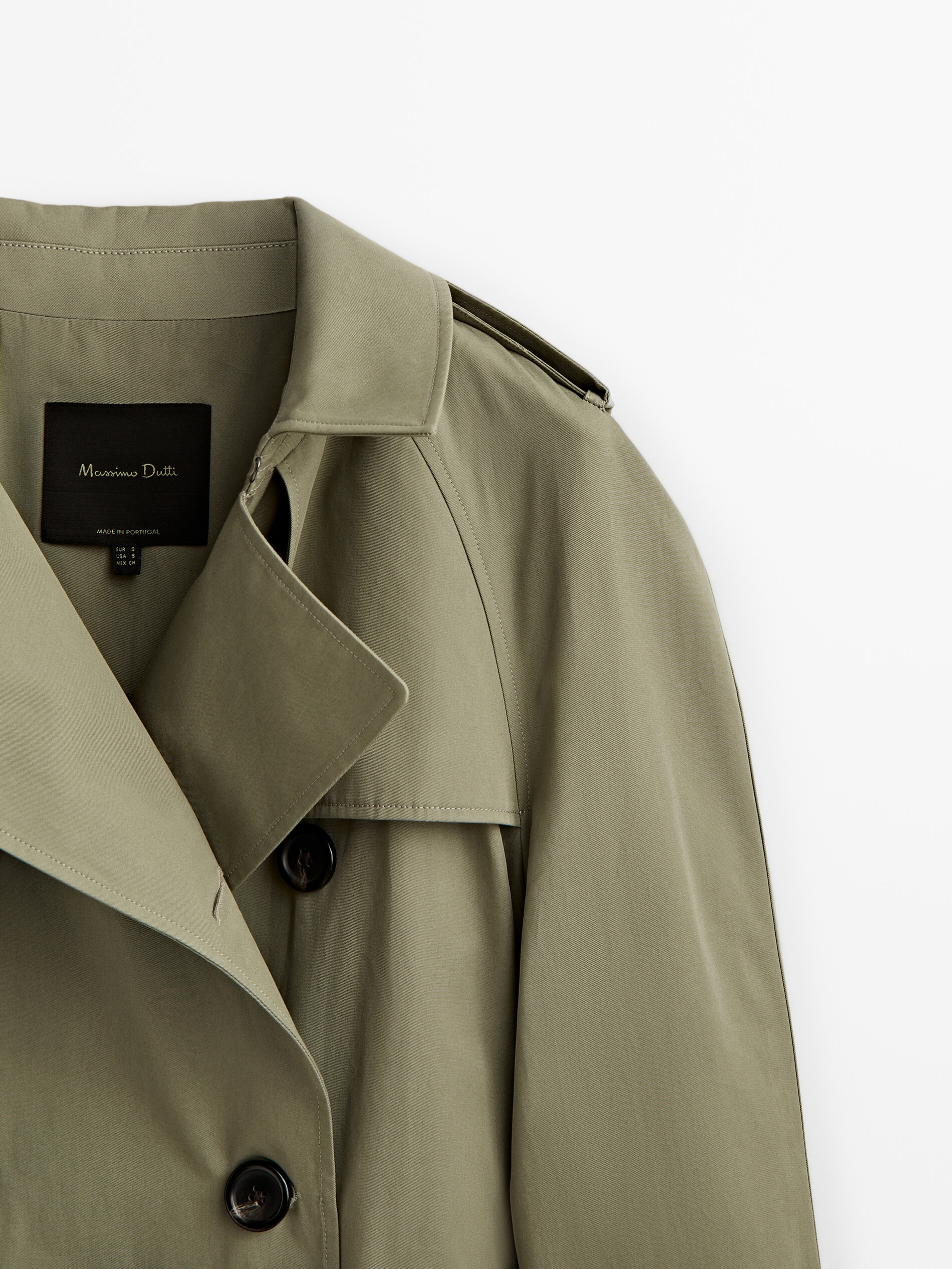 Green trench coat - Massimo Dutti 