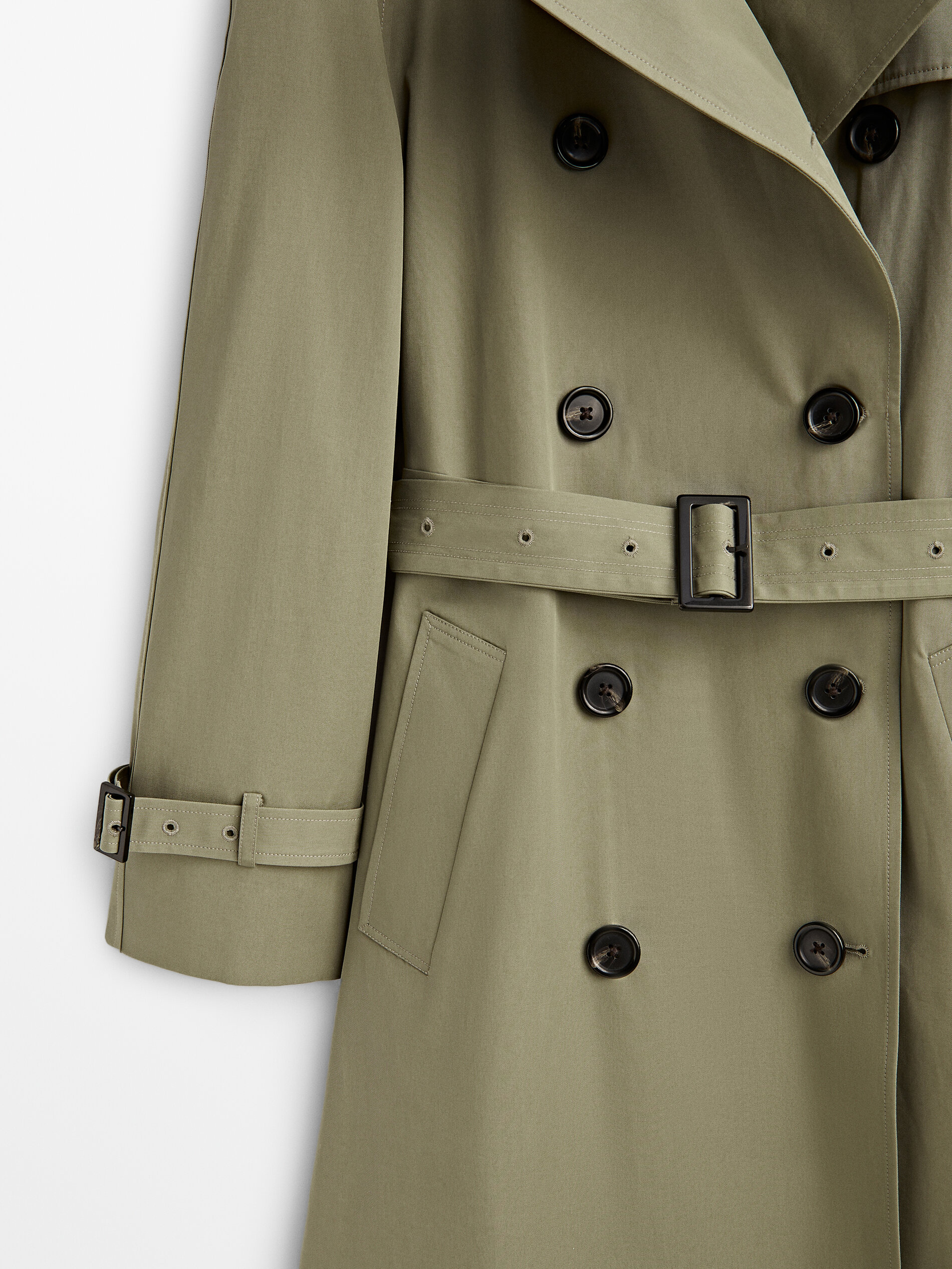 Green trench coat - Massimo Dutti 