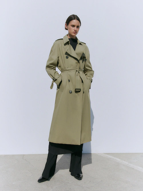 Green trench coat - Massimo Dutti Deutschland