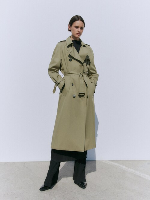 Green trench coat - Massimo Dutti United Kingdom