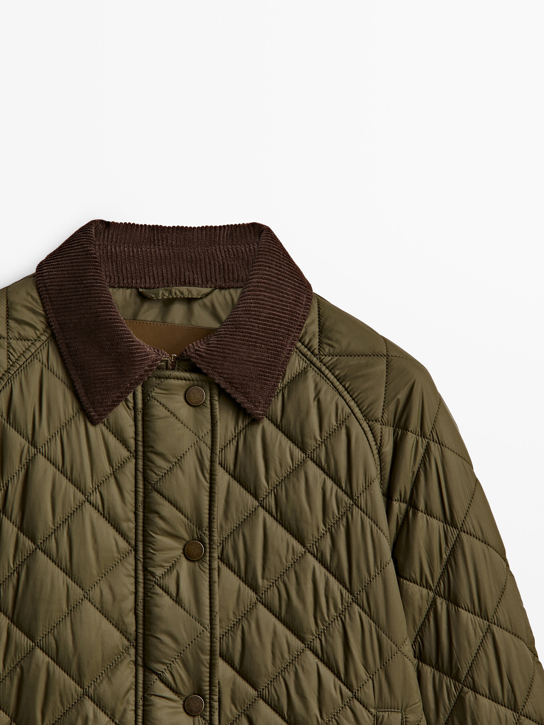 Short quilted jacket with a corduroy 