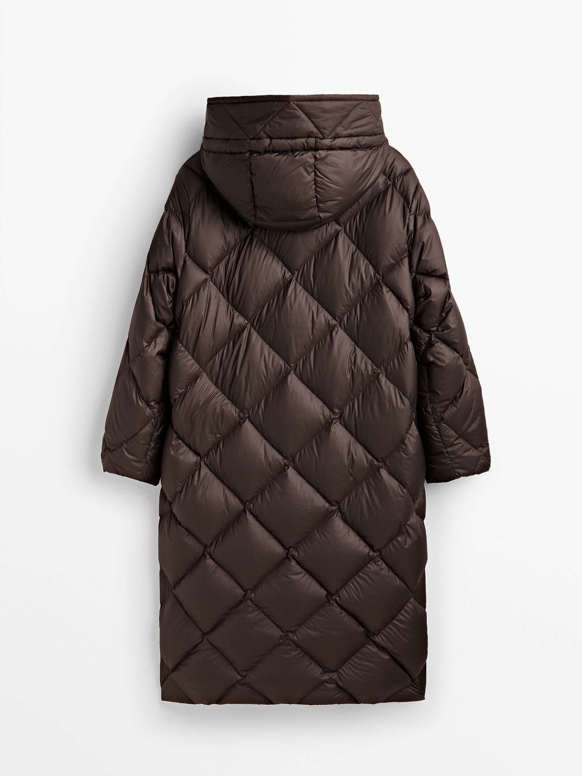 Hooded down and feather puffer jacket 