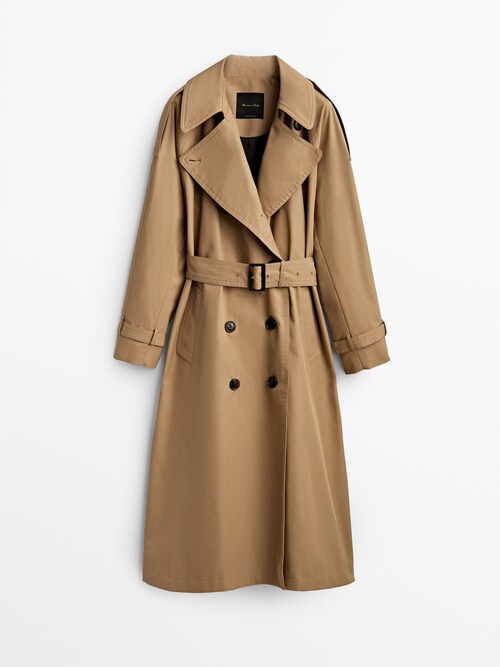 Loose fit trench coat with belt - Massimo Dutti Armenia