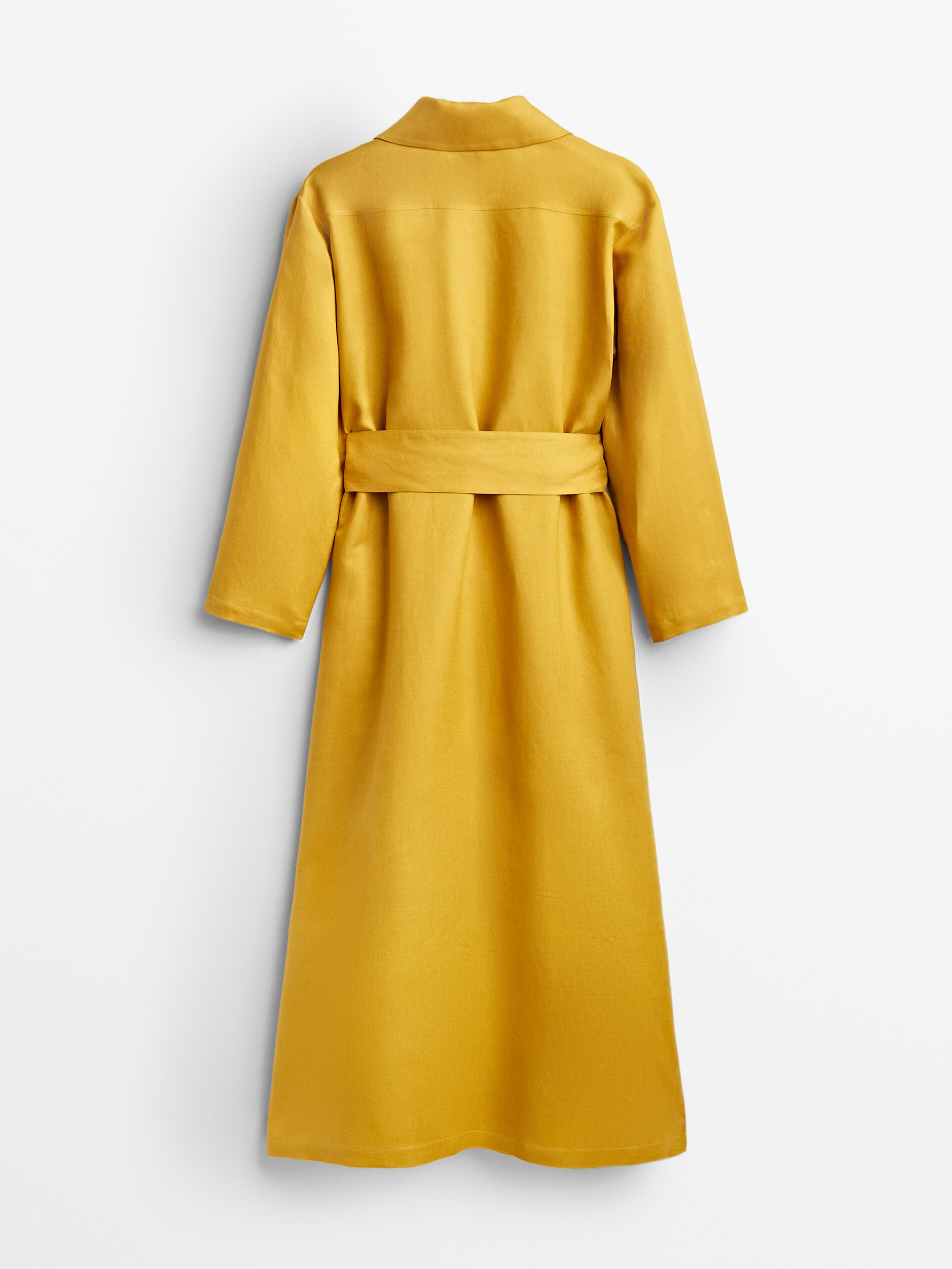 Vestido largo camisero lino - Massimo Dutti México