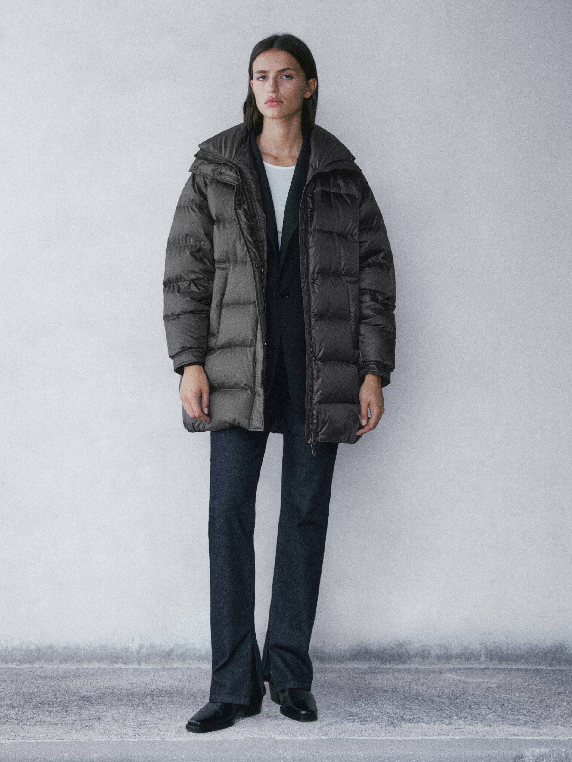 Down puffer coat - Massimo Dutti Israel