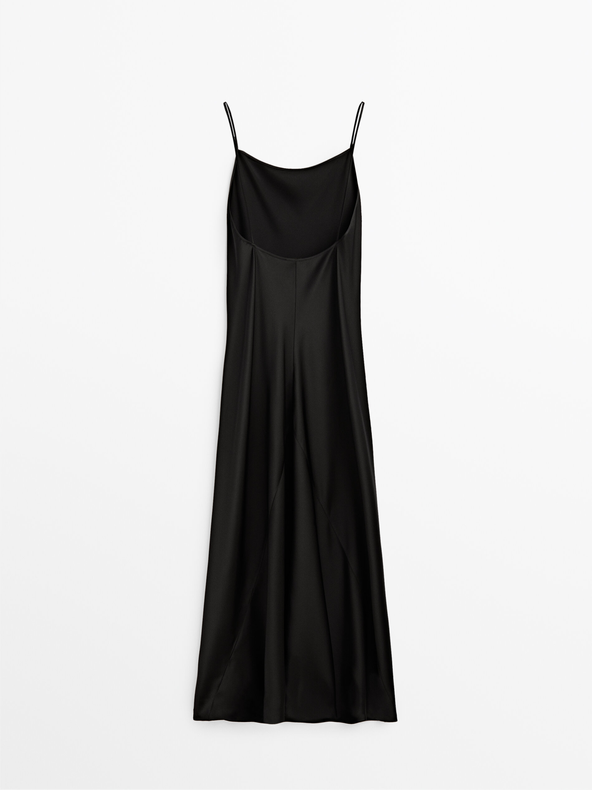 Long satin dress with open back 