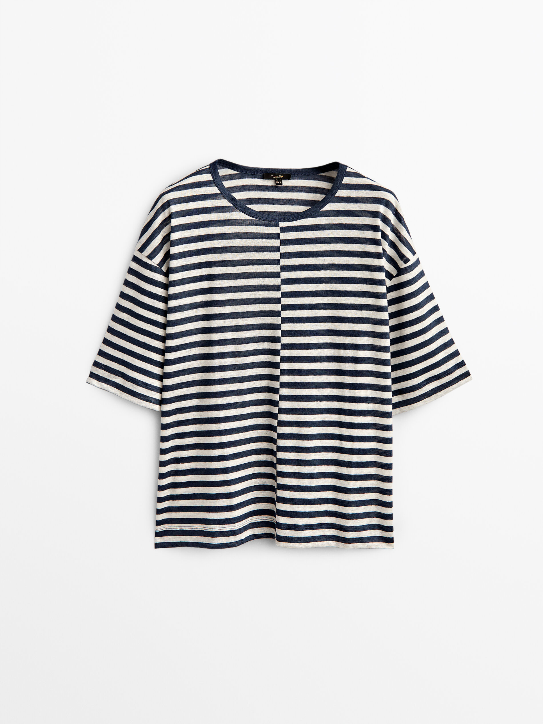 scoop neck striped t shirt