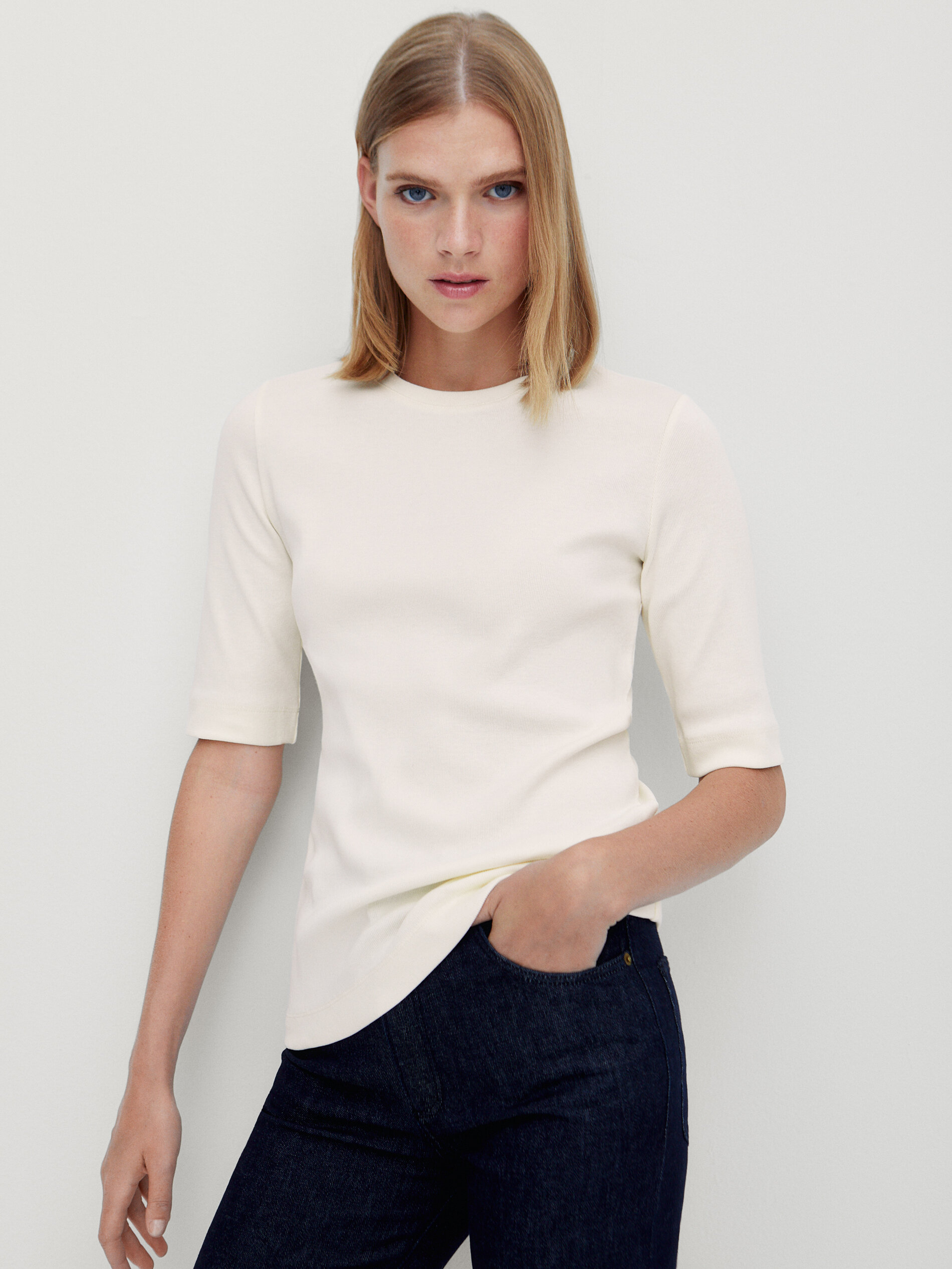 Massimo dutti white t shirt Clearance