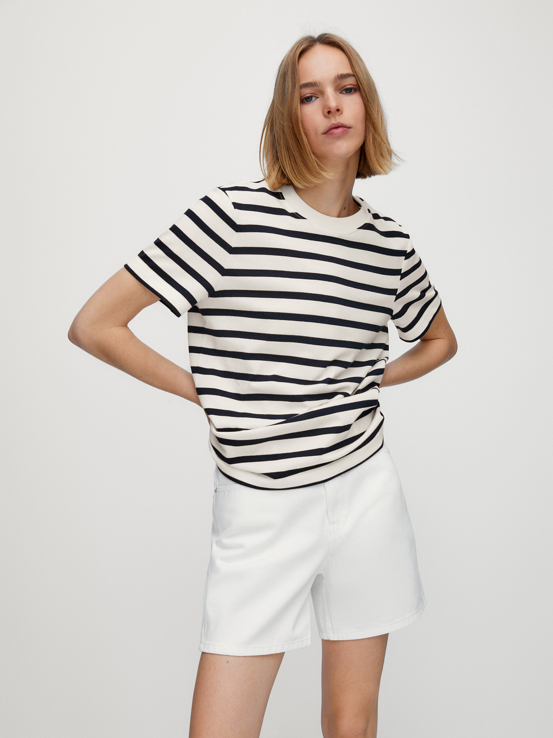 Striped t shirt and shorts clearance