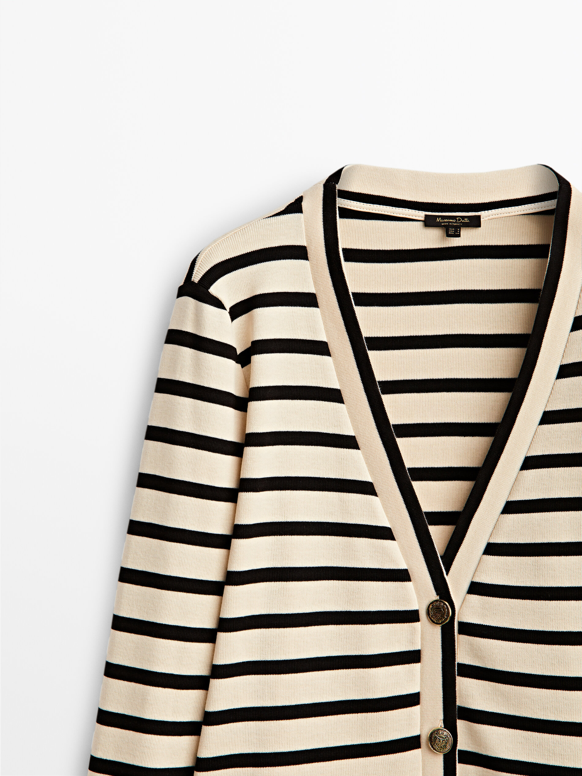 Striped knit cardigan with buttons 