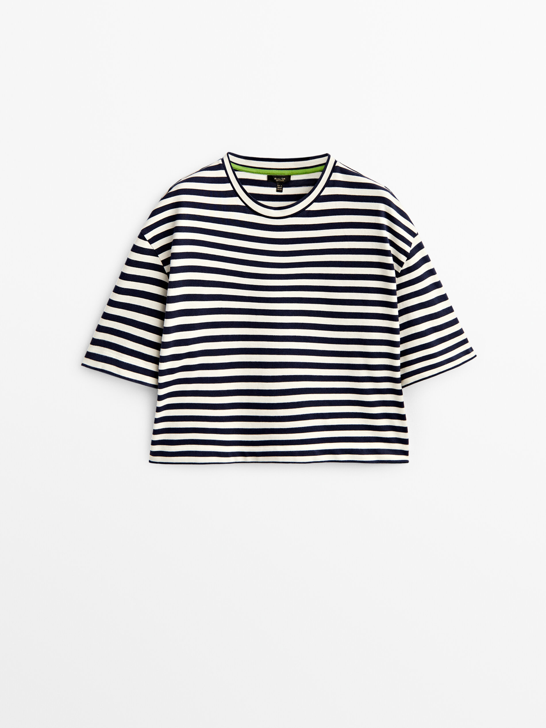 Cotton short sleeve striped T-shirt 